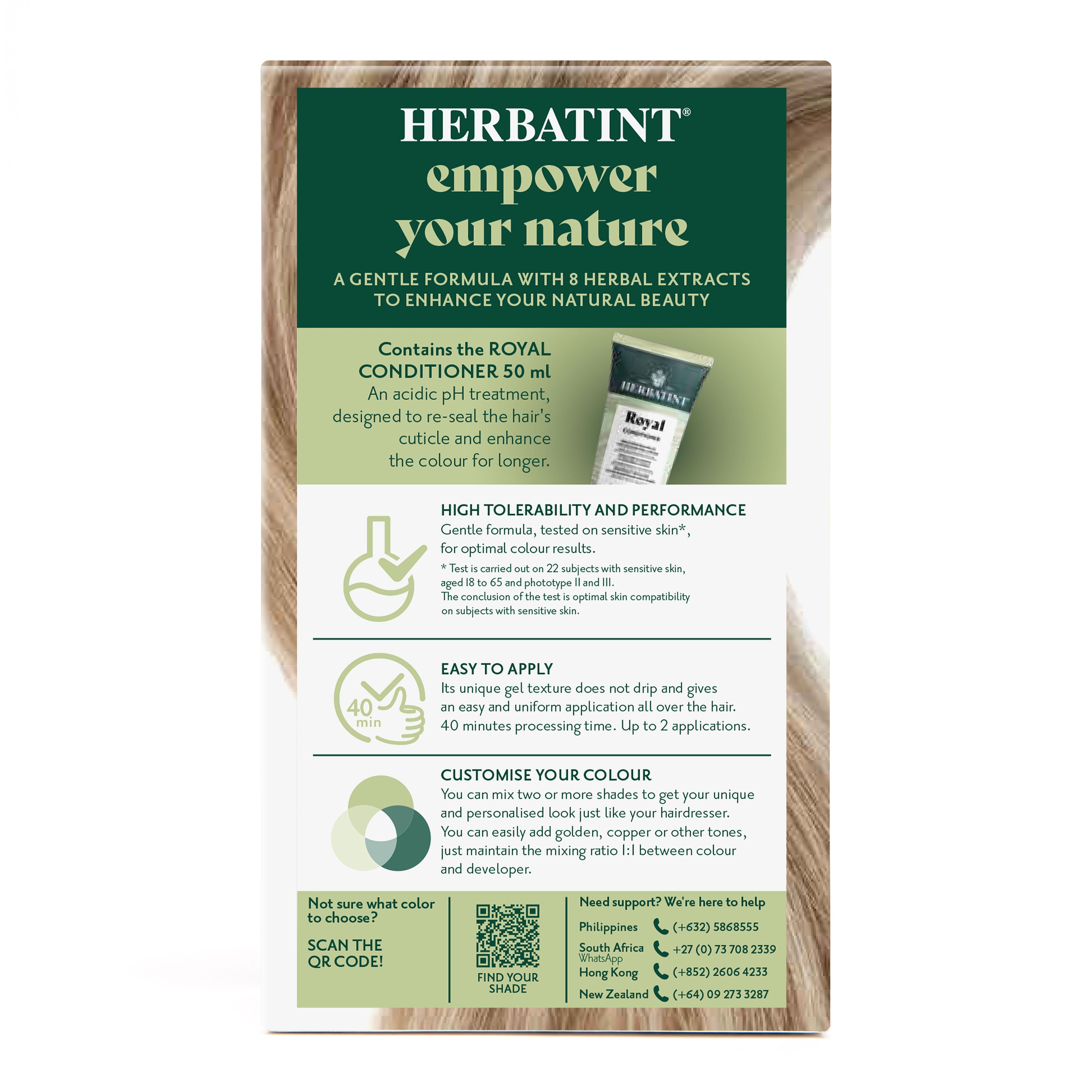 Herbatint permanent haircolour gel 10C, 170 ml – box back