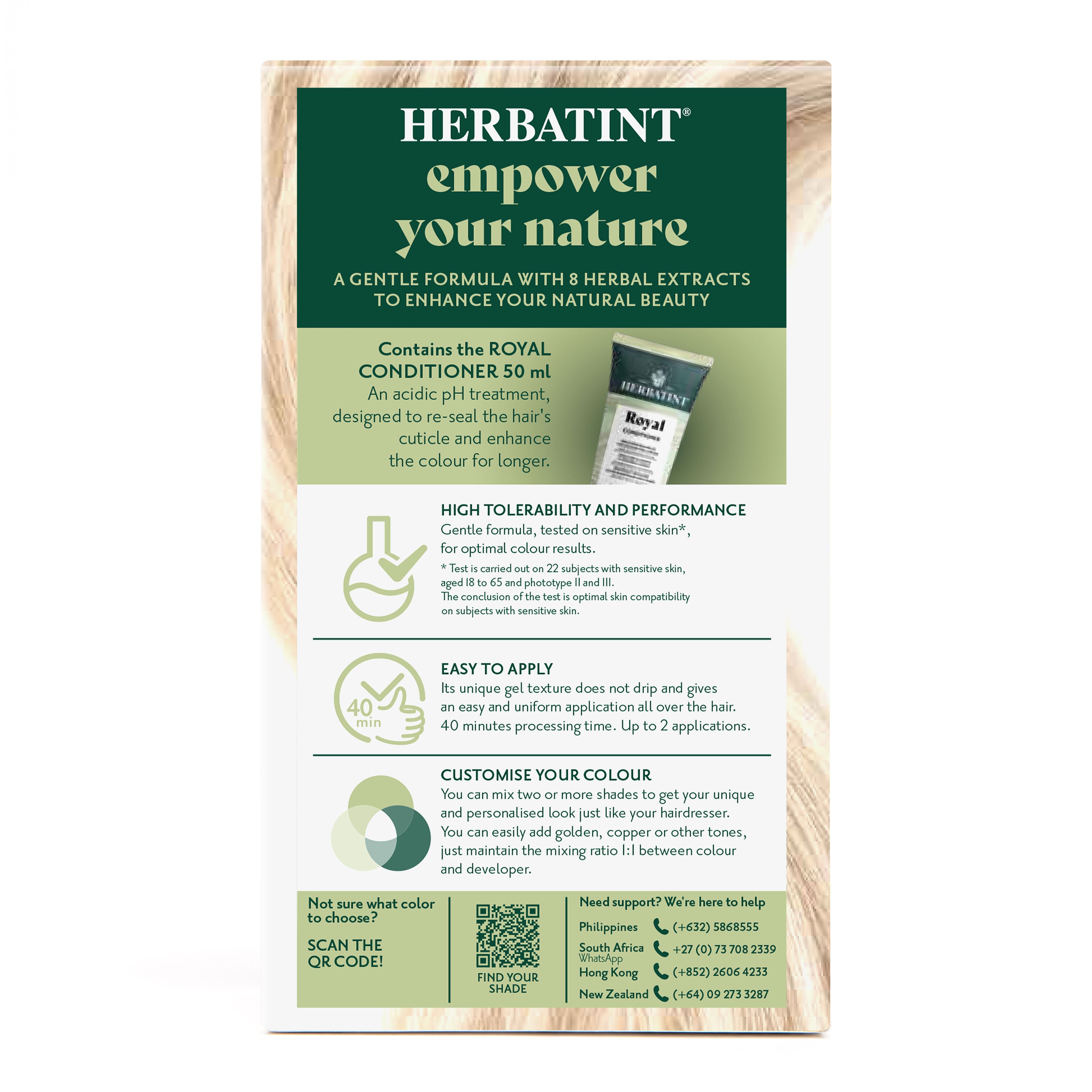 Herbatint permanent haircolour gel 10N, 170 ml – box back