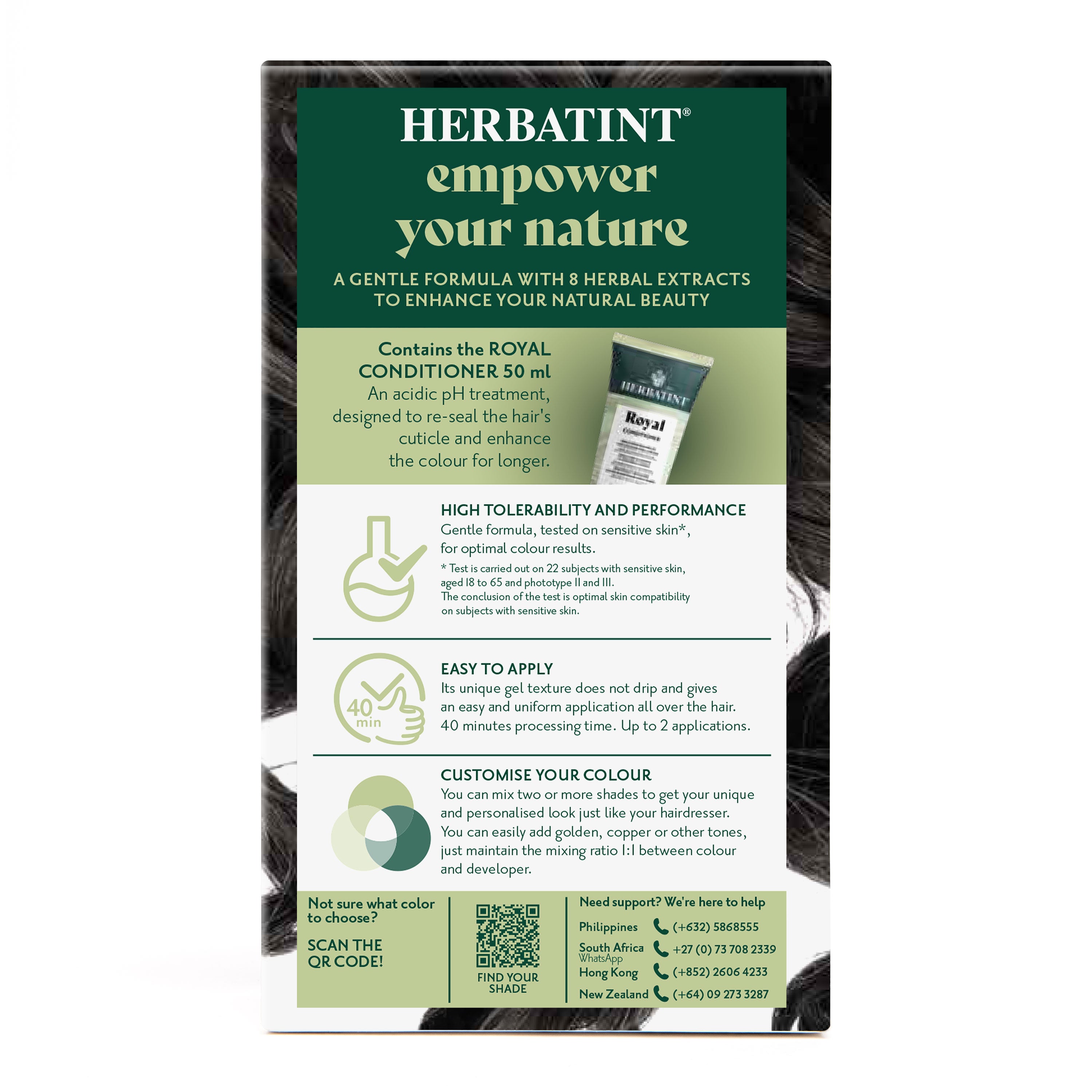 Herbatint permanent haircolour gel 2N, 170 ml – box back