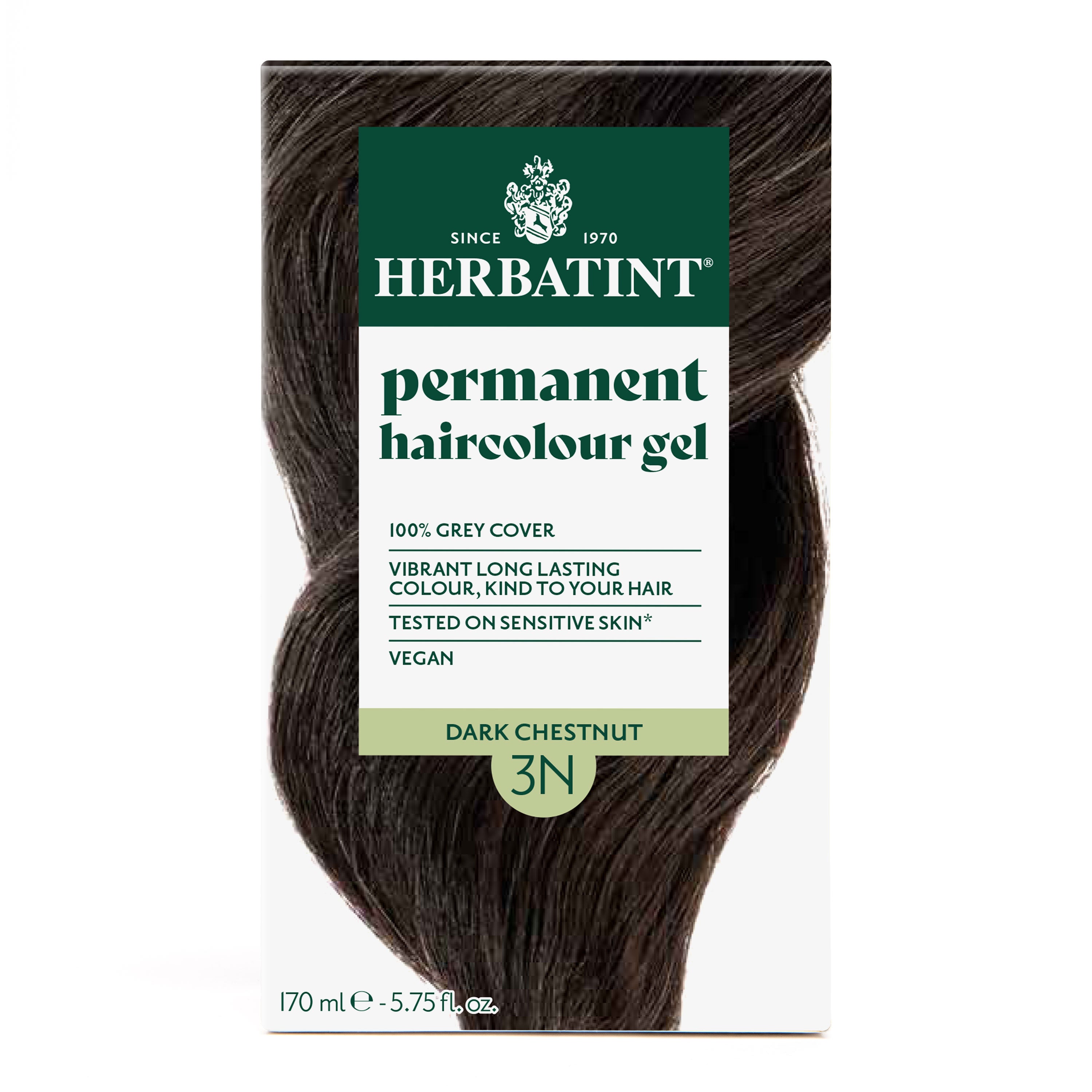 Herbatint permanent haircolour gel 3N, 170 ml – box front