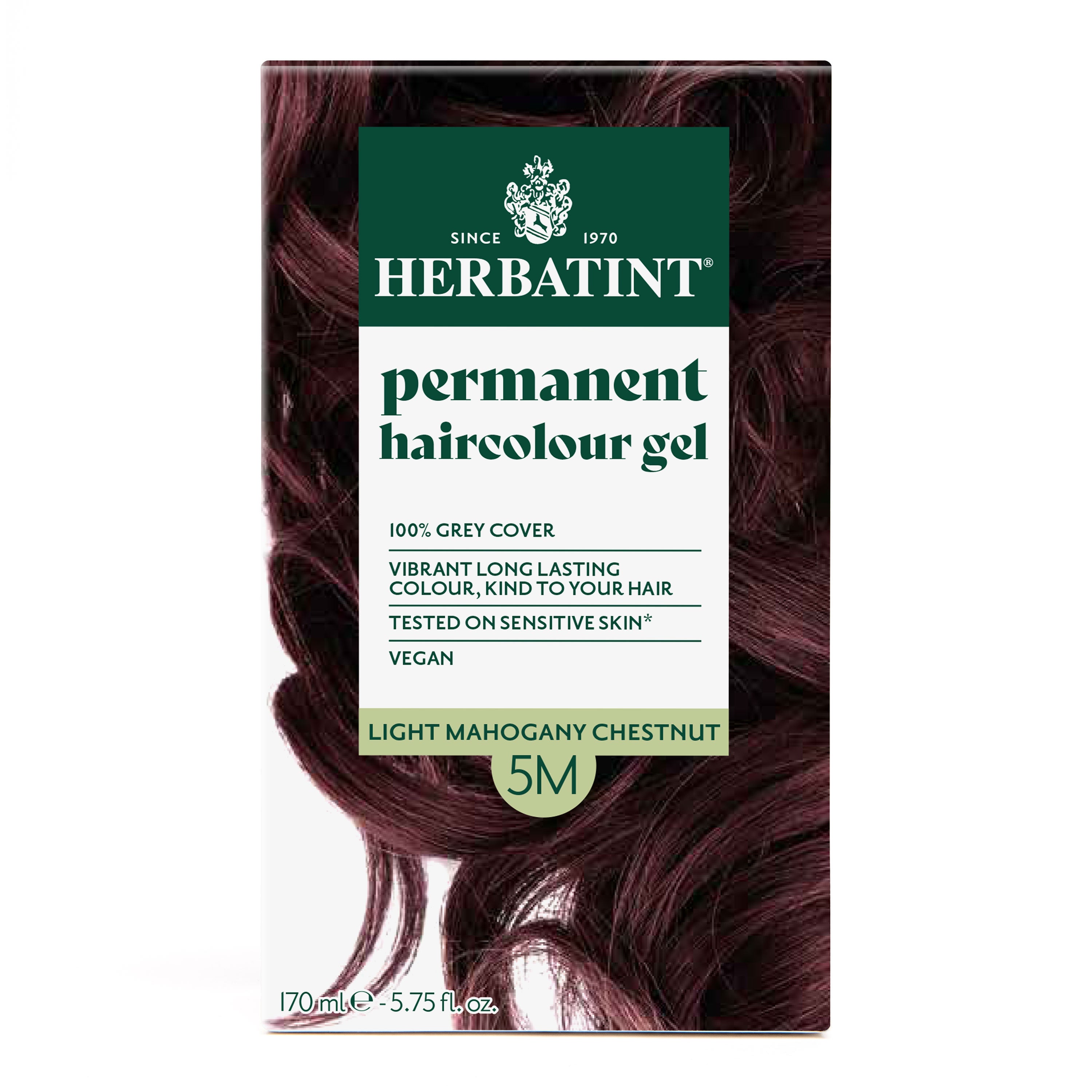 Herbatint permanent haircolour gel 5M, 170 ml – box front