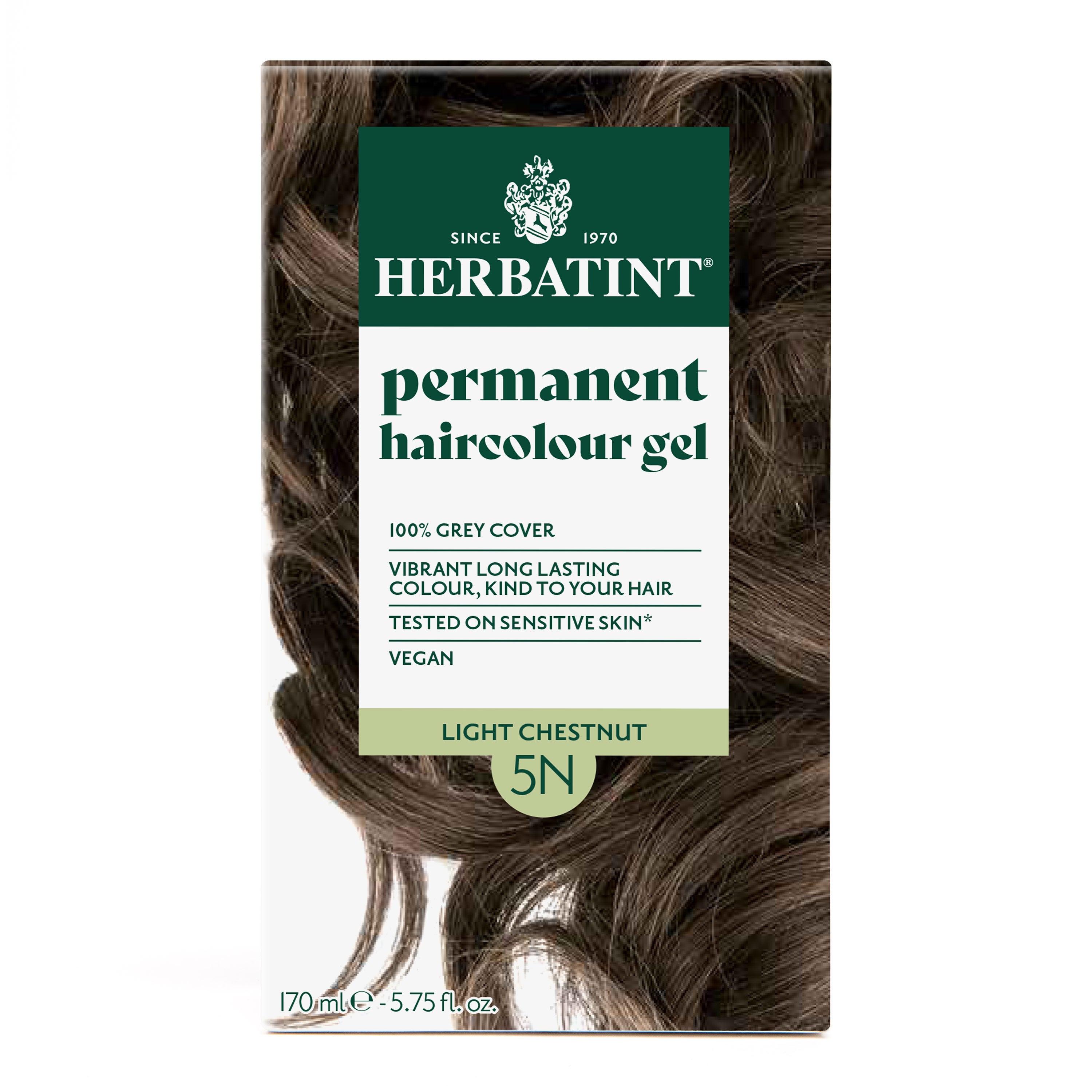 Herbatint permanent haircolour gel 5N, 170 ml – box front