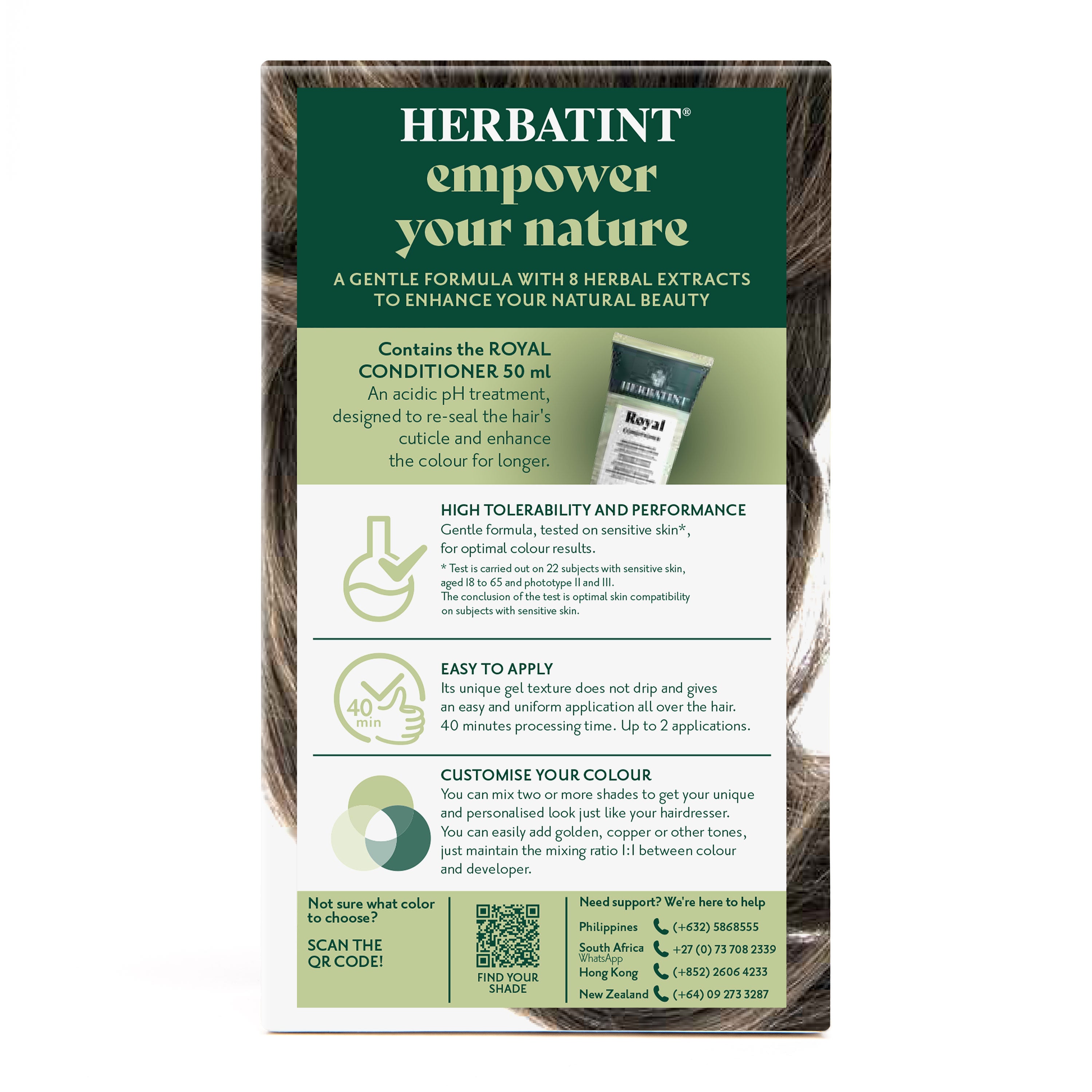 Herbatint permanent haircolour gel 6C, 170 ml – box back