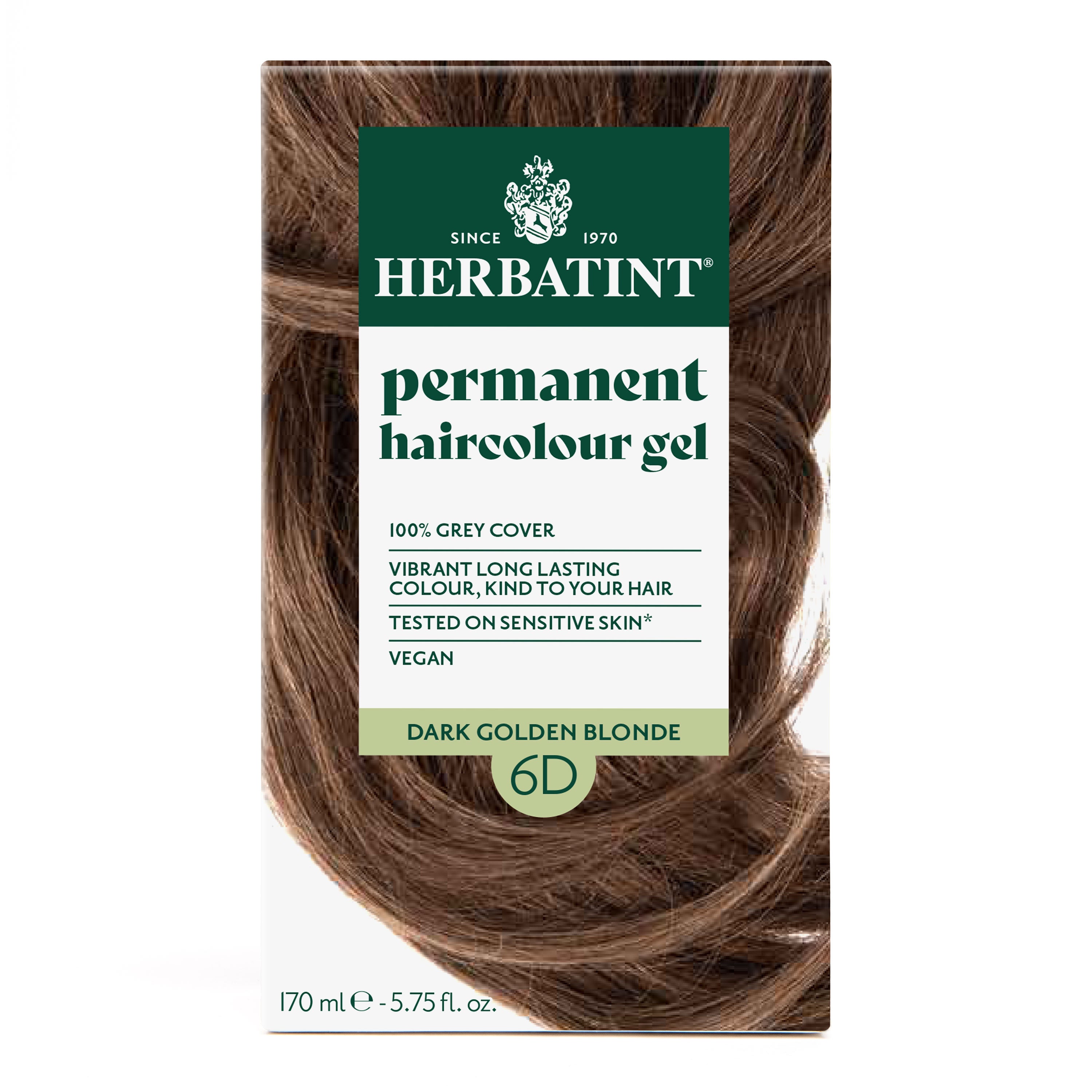 Herbatint permanent haircolour gel 6D, 170 ml – box front