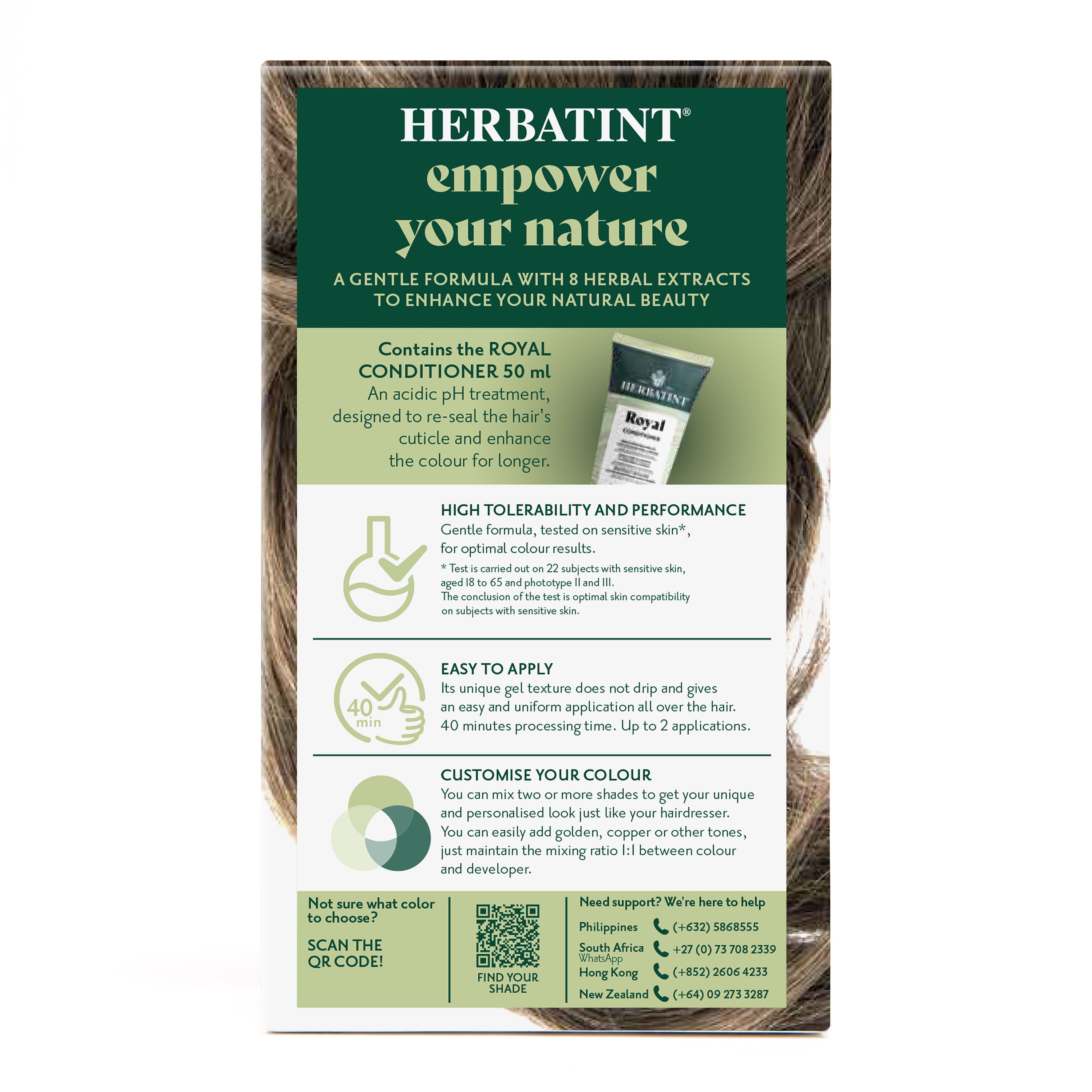 Herbatint permanent haircolour gel 6N, 170 ml – box back