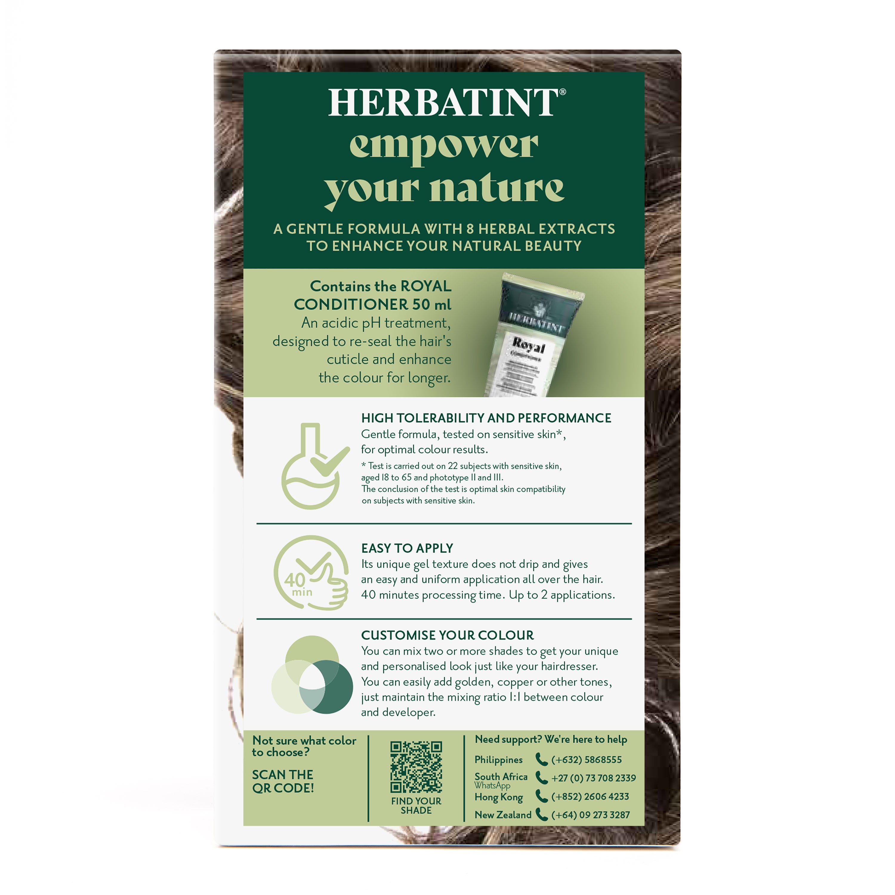 Herbatint permanent haircolour gel 7C, 170 ml – box back