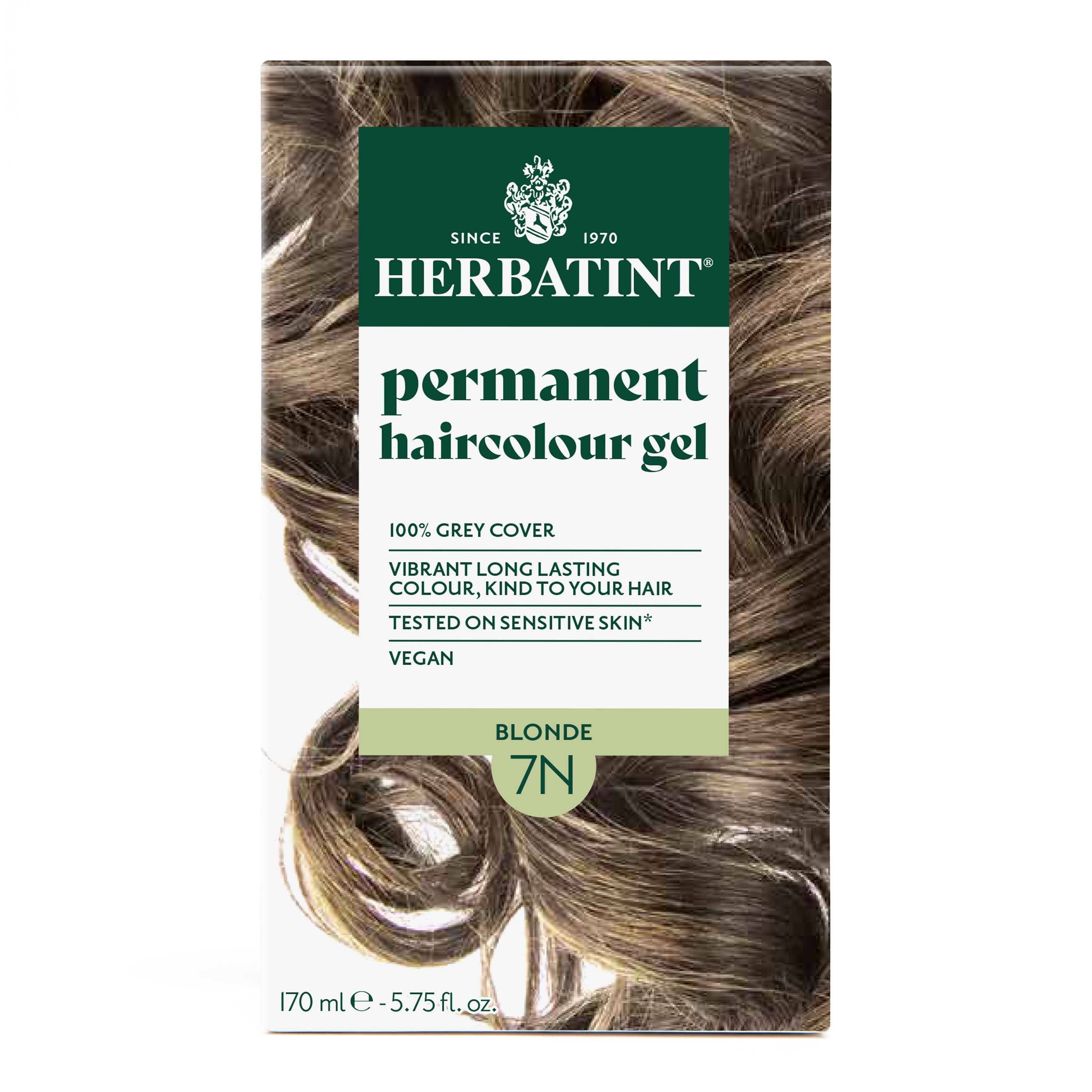 Herbatint permanent haircolour gel 7N, 170 ml – box front
