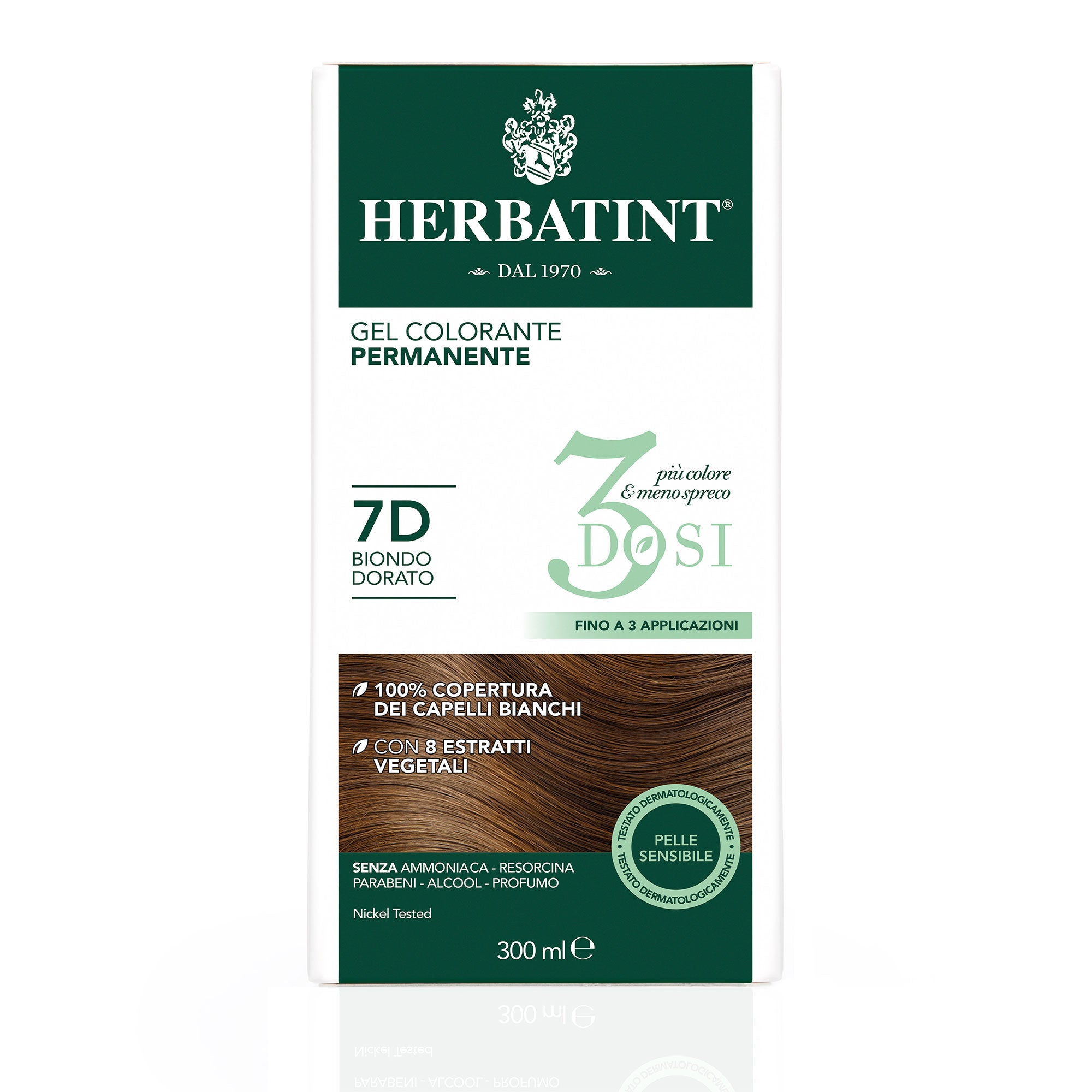 Herbatint 7D Biondo Dorato colorazione capelli permanente senza ammoniaca
