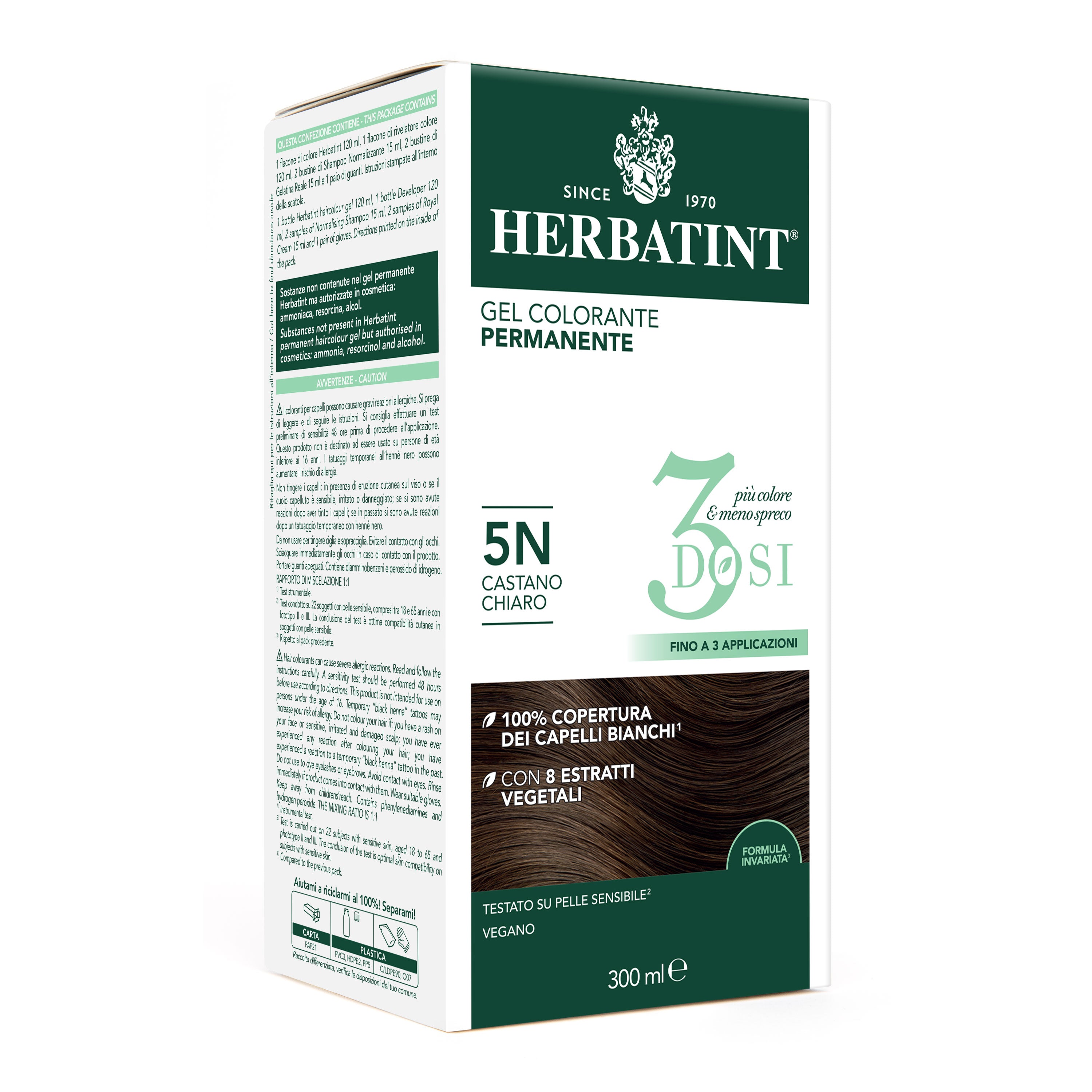 Herbatint 5N Castano Chiaro Gel Colorante Permanente senza ammoniaca