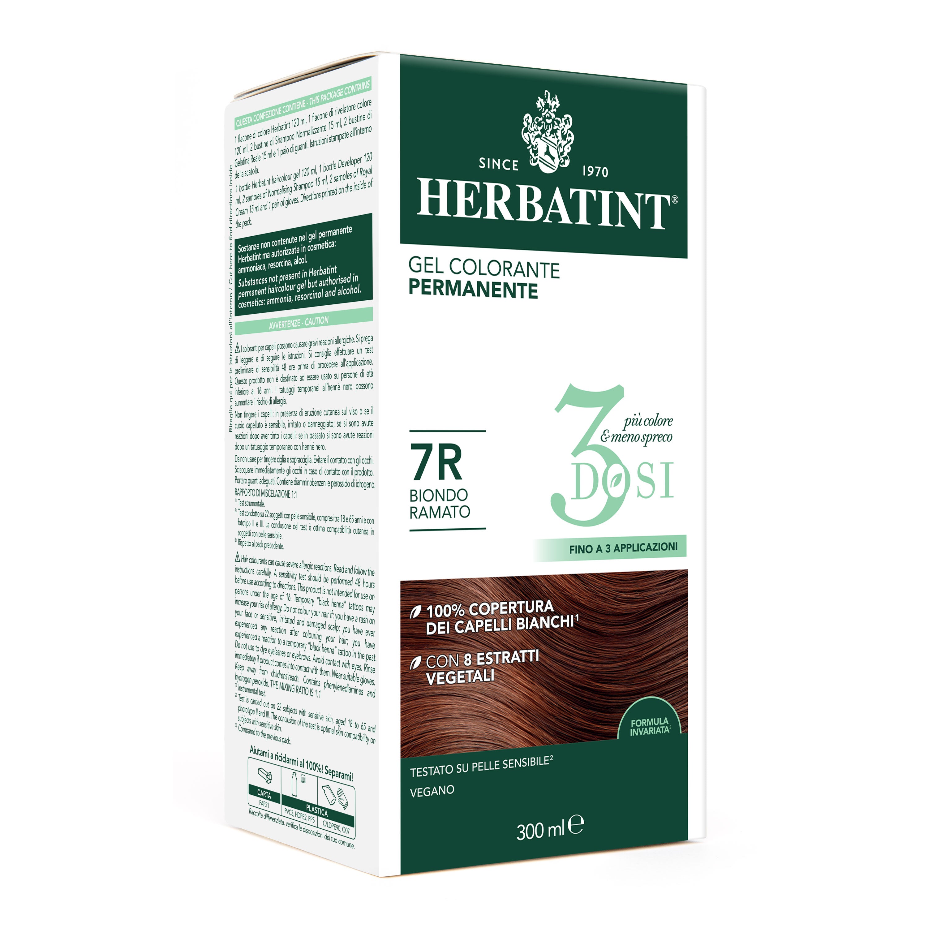 Herbatint 7R Biondo Ramato Gel Colorante Permanente senza ammoniaca
