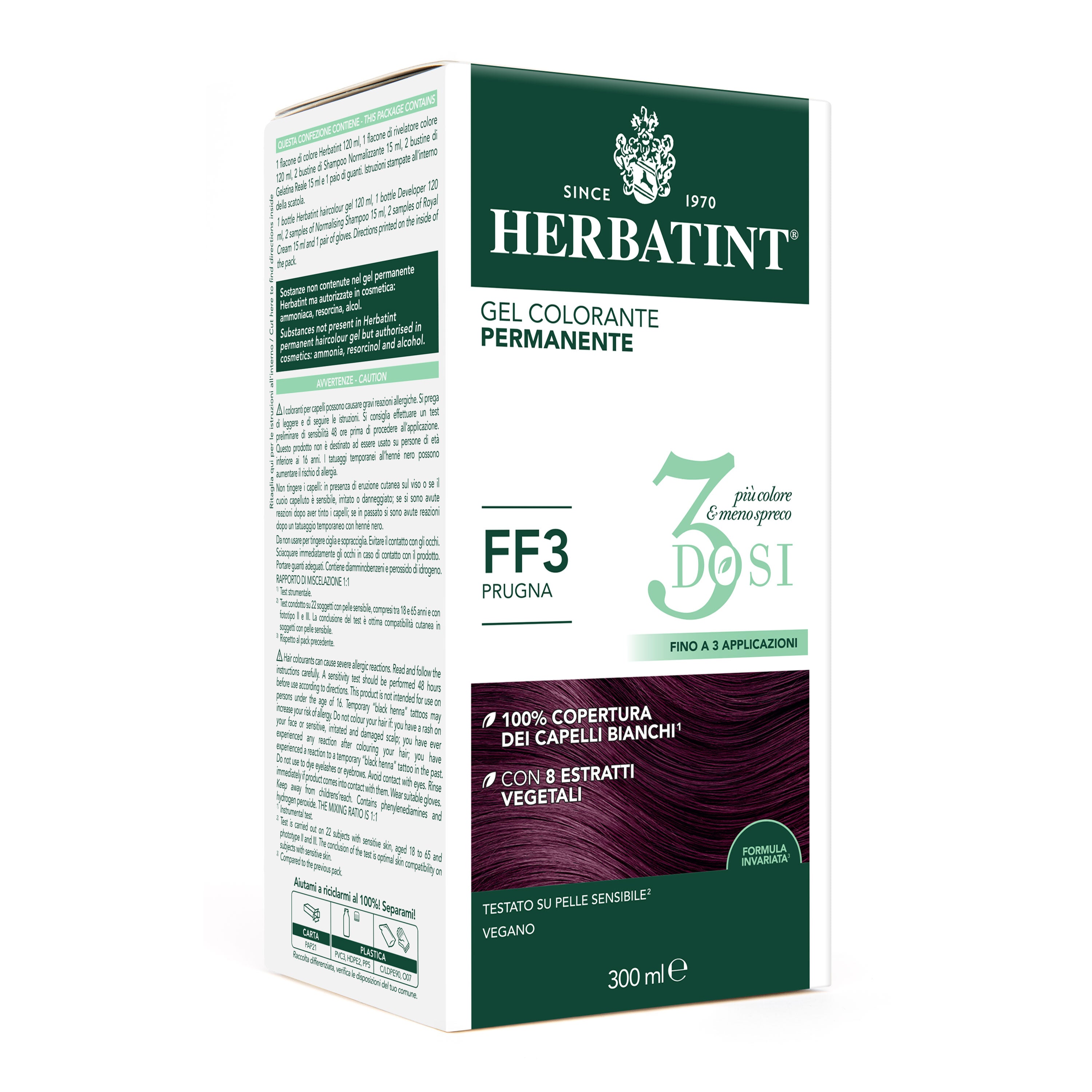 Herbatint FF3 Prugna Gel Colorante Permanente senza ammoniaca