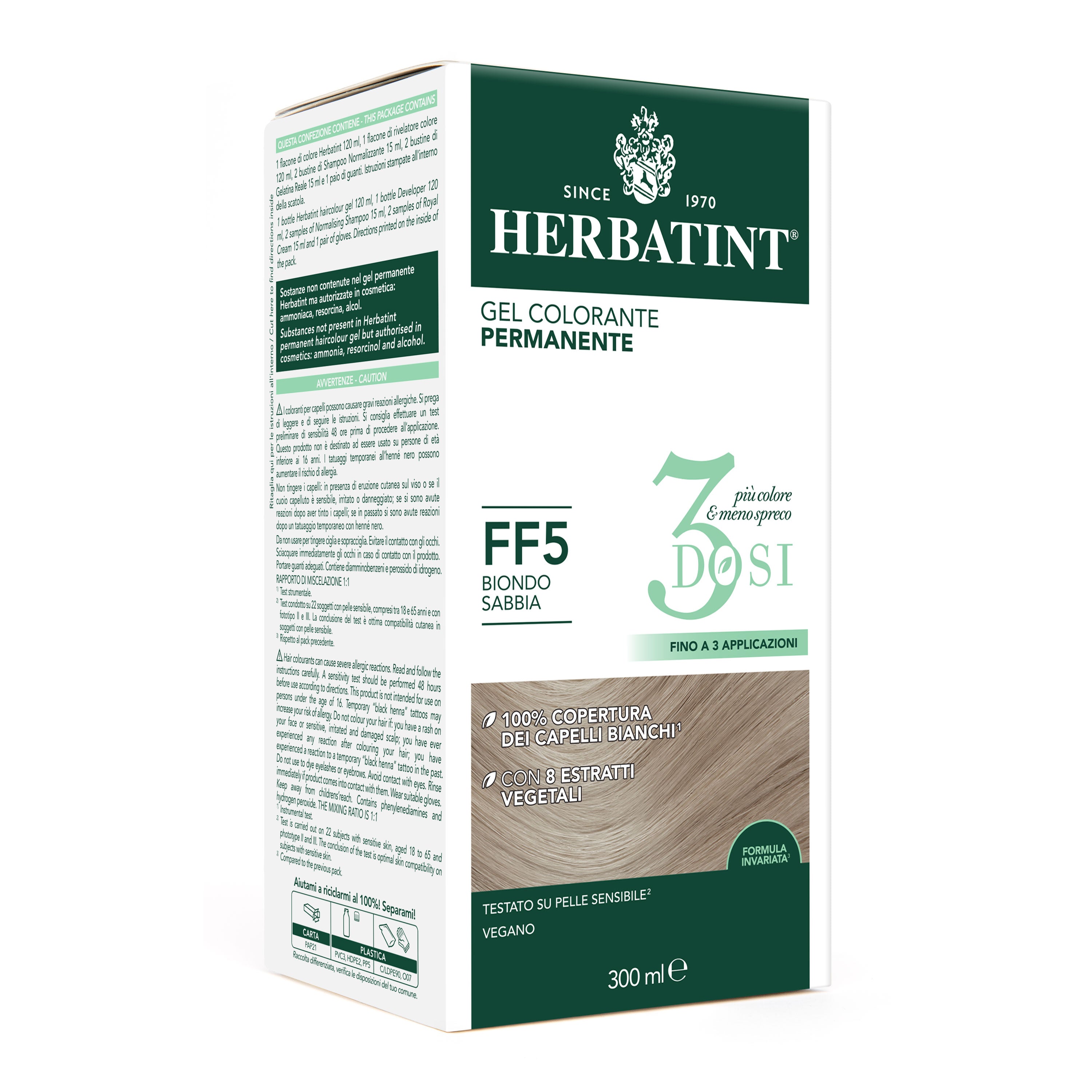 Herbatint FF5 Biondo Sabbia Gel Colorante Permanente senza ammoniaca