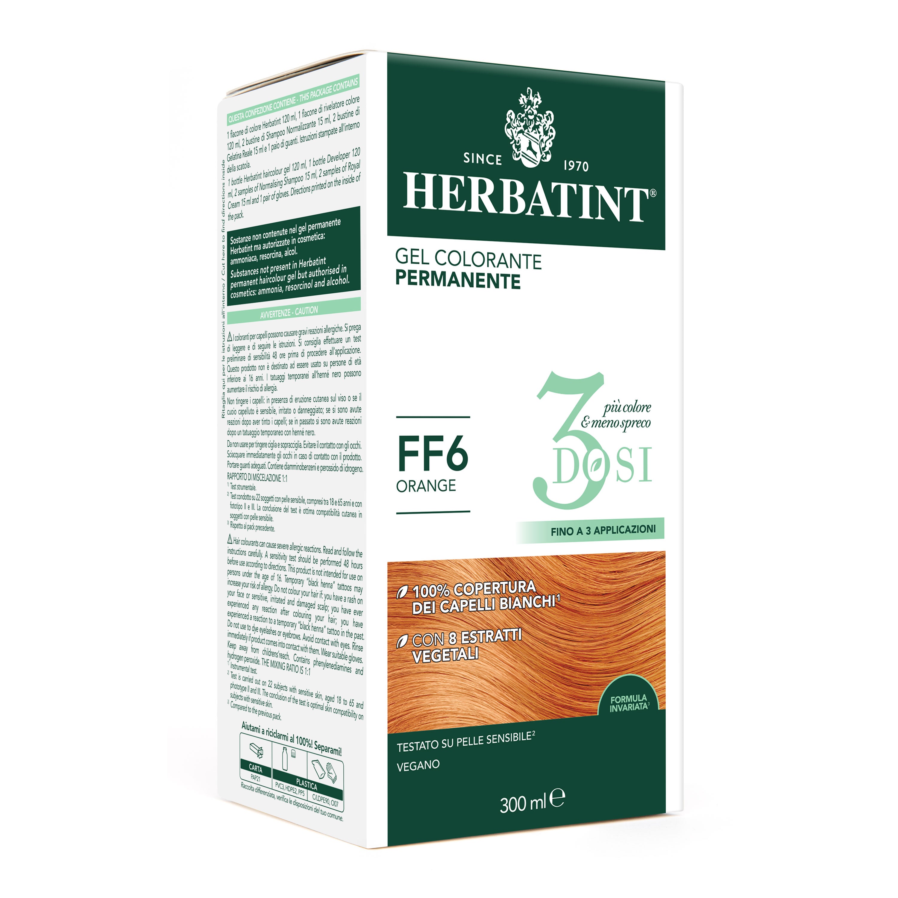 Herbatint FF6 Orange Gel Colorante Permanente senza ammoniaca