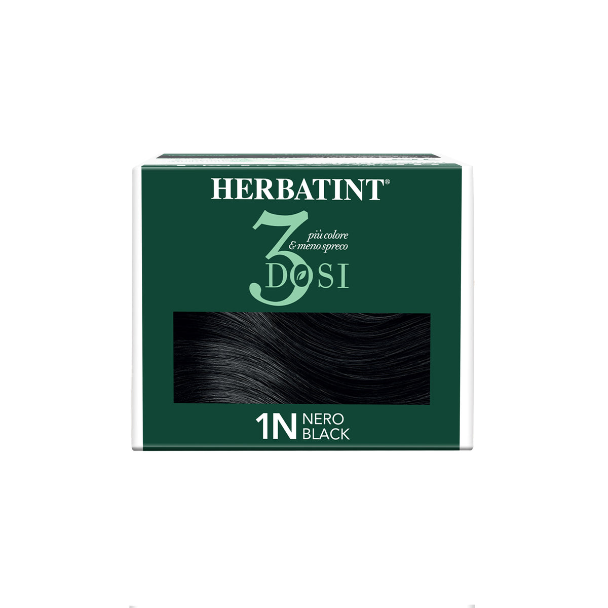 Vista della parte superiore del box della tinta per capelli 1N Nero 3Dosi 300 ml