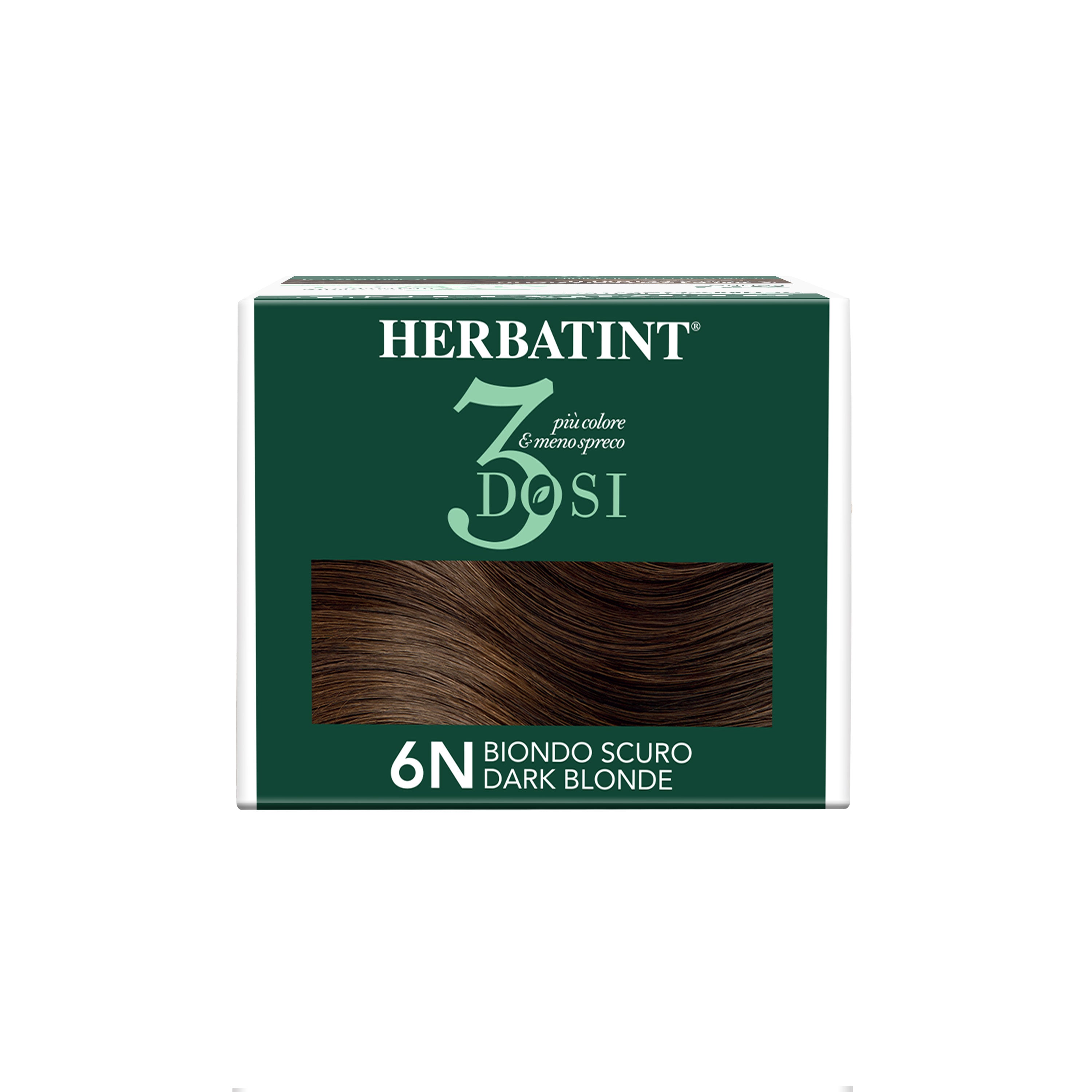Vista della parte superiore del box della tinta per capelli 6N Biondo Scuro 3Dosi 300 ml
