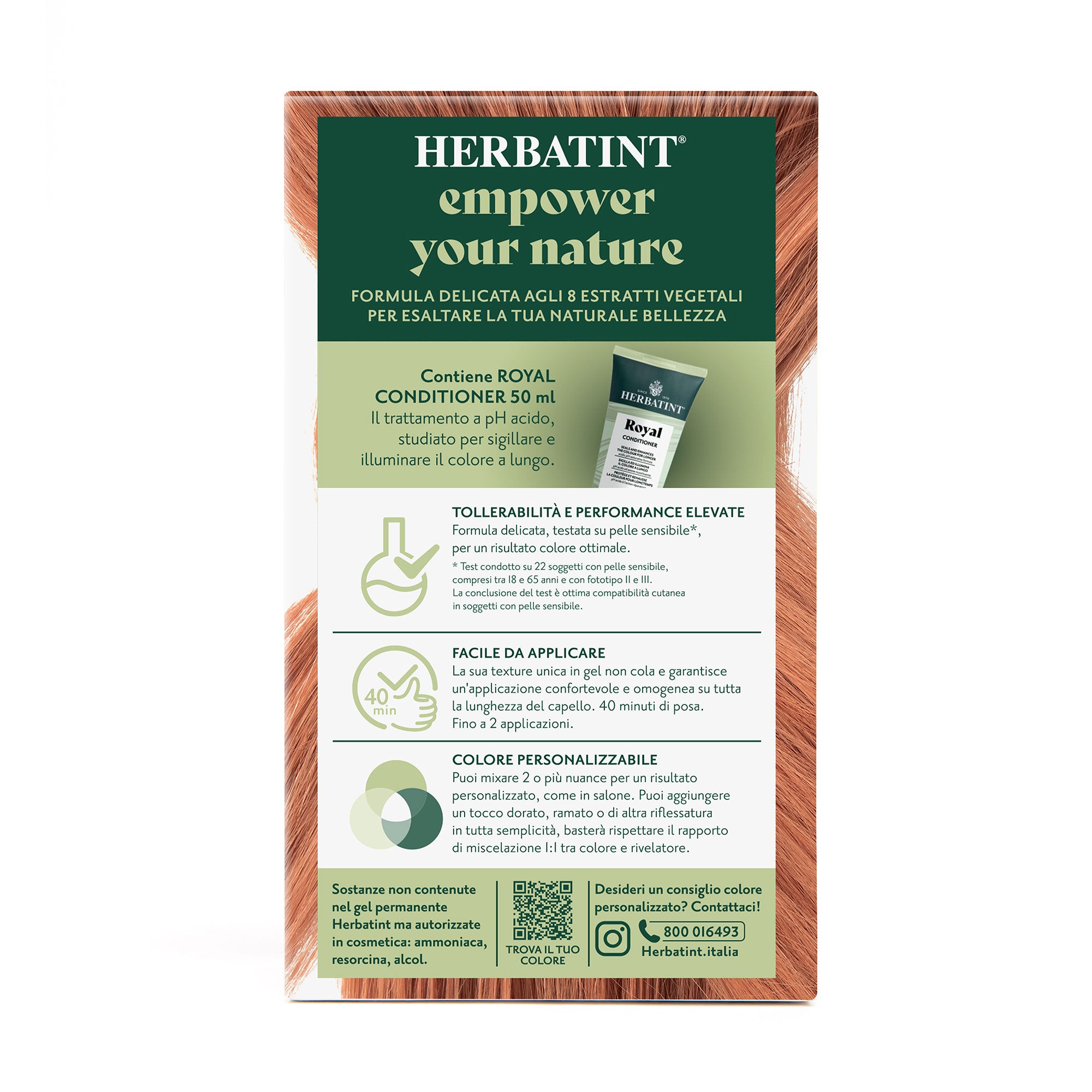 Dettaglio del packaging della tintura per capelli permanente 8R Biondo Chiaro Ramato