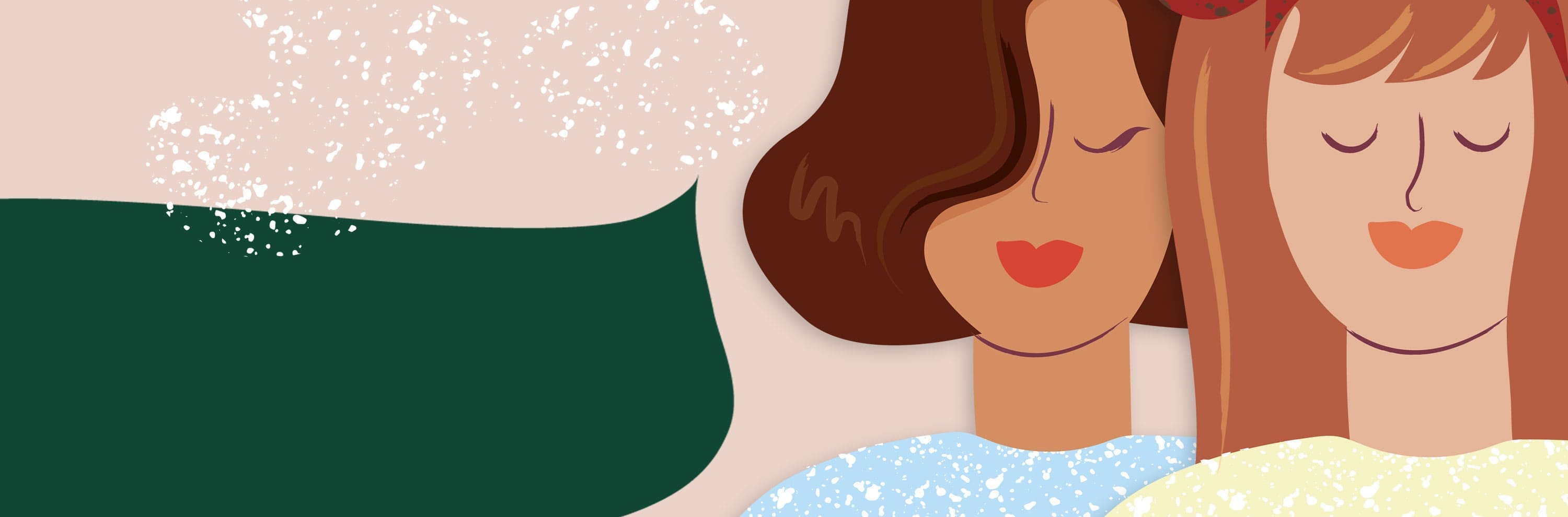 Illustration de deux femmes aux cheveux bruns et roux démontrant la couverture des cheveux blancs avec Herbatint Vegetal Color