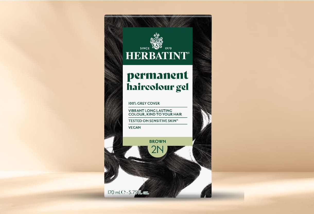 Herbatint 2N brunette ammonia-free hair dye with the product prominently displayed