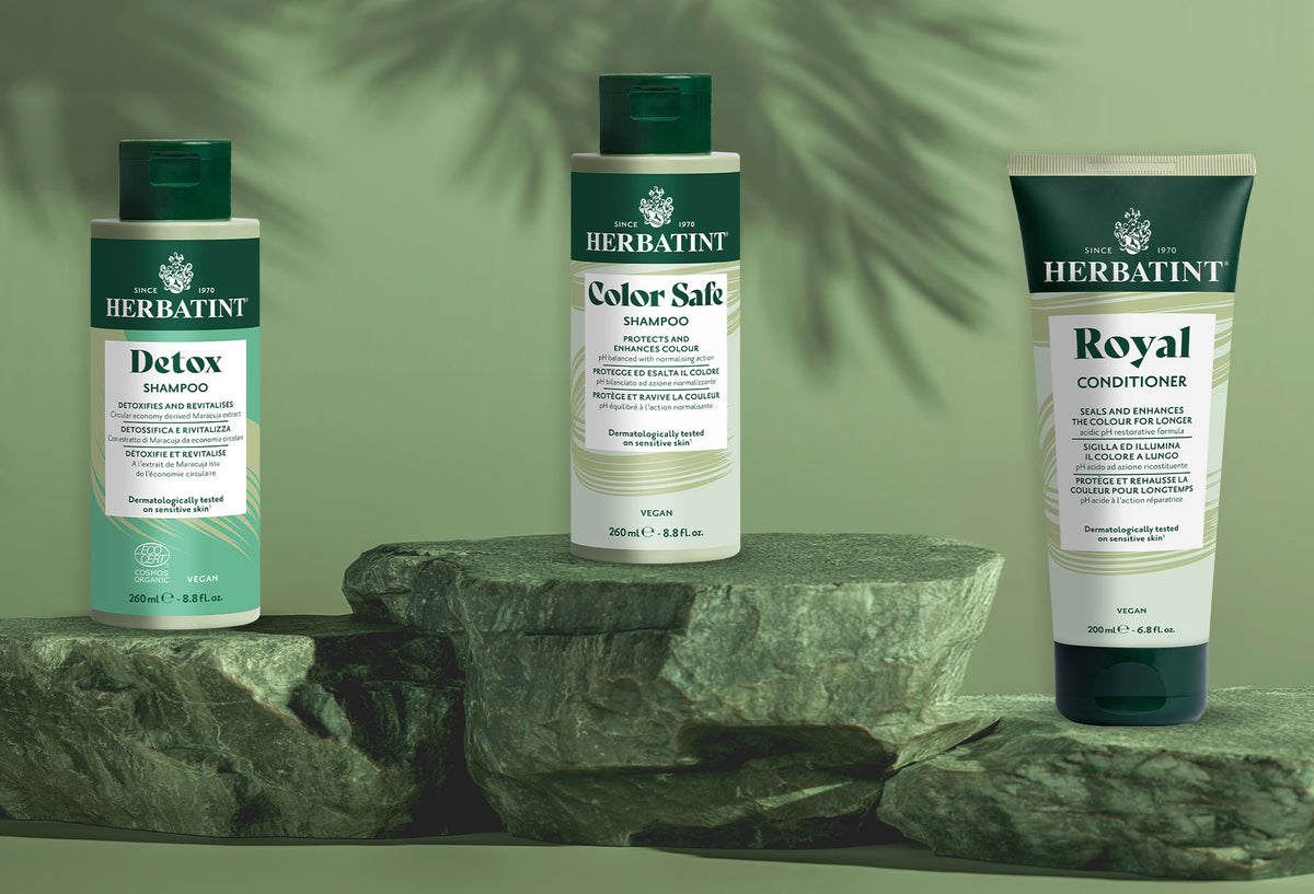 Herbatint Detox-, Color Safe- und Royal-Behandlungen zum Schutz, zur Pflege und Reinigung von coloriertem Haar