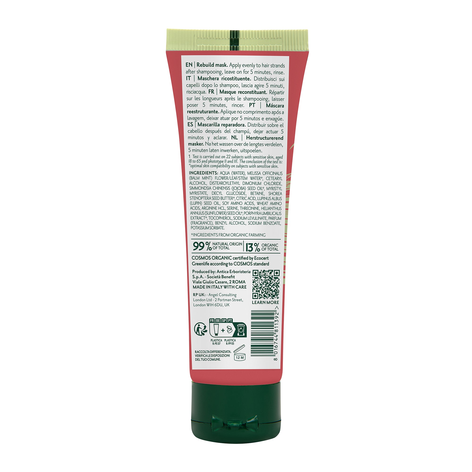 Maschera per capelli da viaggio rebuild mask Herbatint