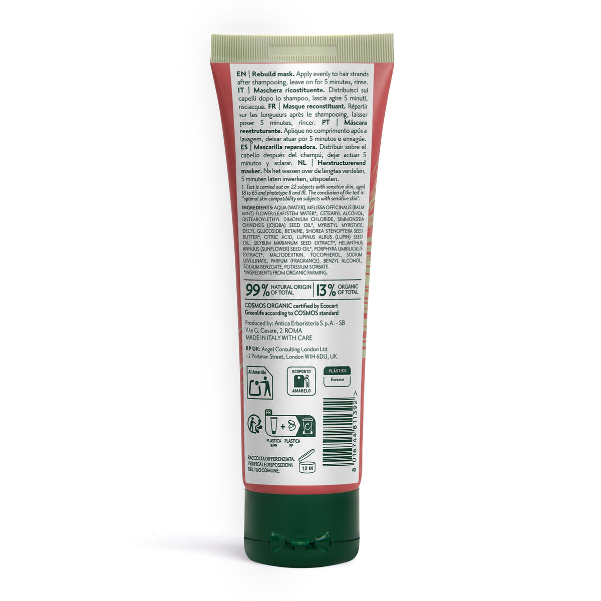 Maschera per capelli da viaggio rebuild mask Herbatint