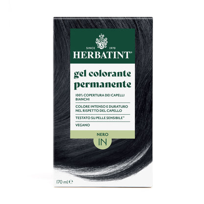 Confezione della colorazione per capelli senza ammoniaca permanente Herbatint 1N Nero