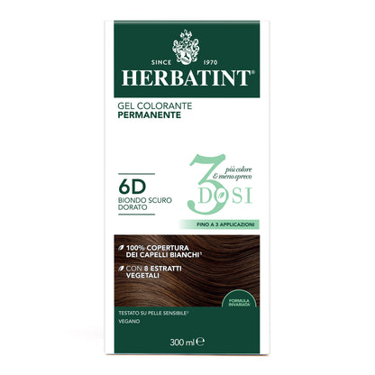 Herbatint 6D Biondo Scuro Dorato colorazione capelli permanente senza ammoniaca