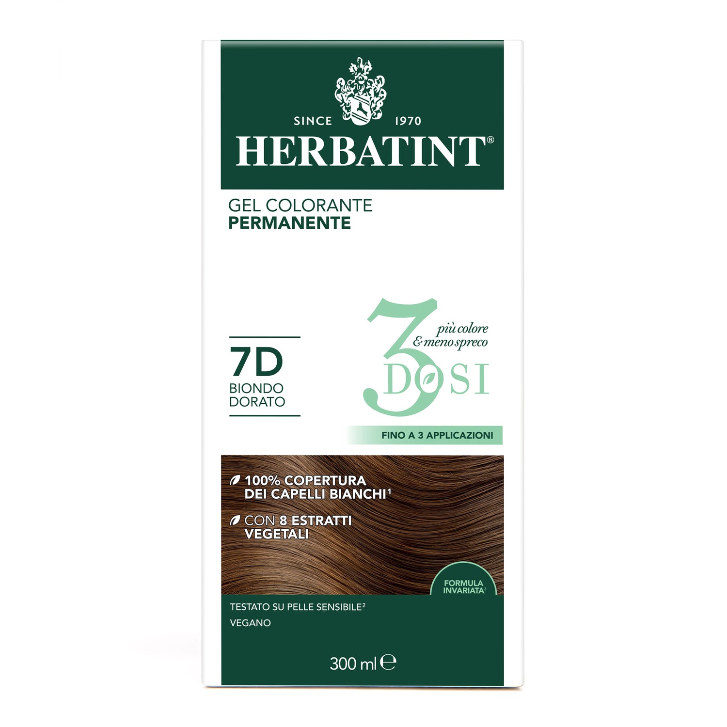 Herbatint 7D Biondo Dorato colorazione capelli permanente senza ammoniaca