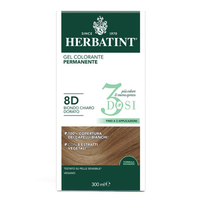 Herbatint 8D Biondo Chiaro Dorato colorazione capelli permanente senza ammoniaca