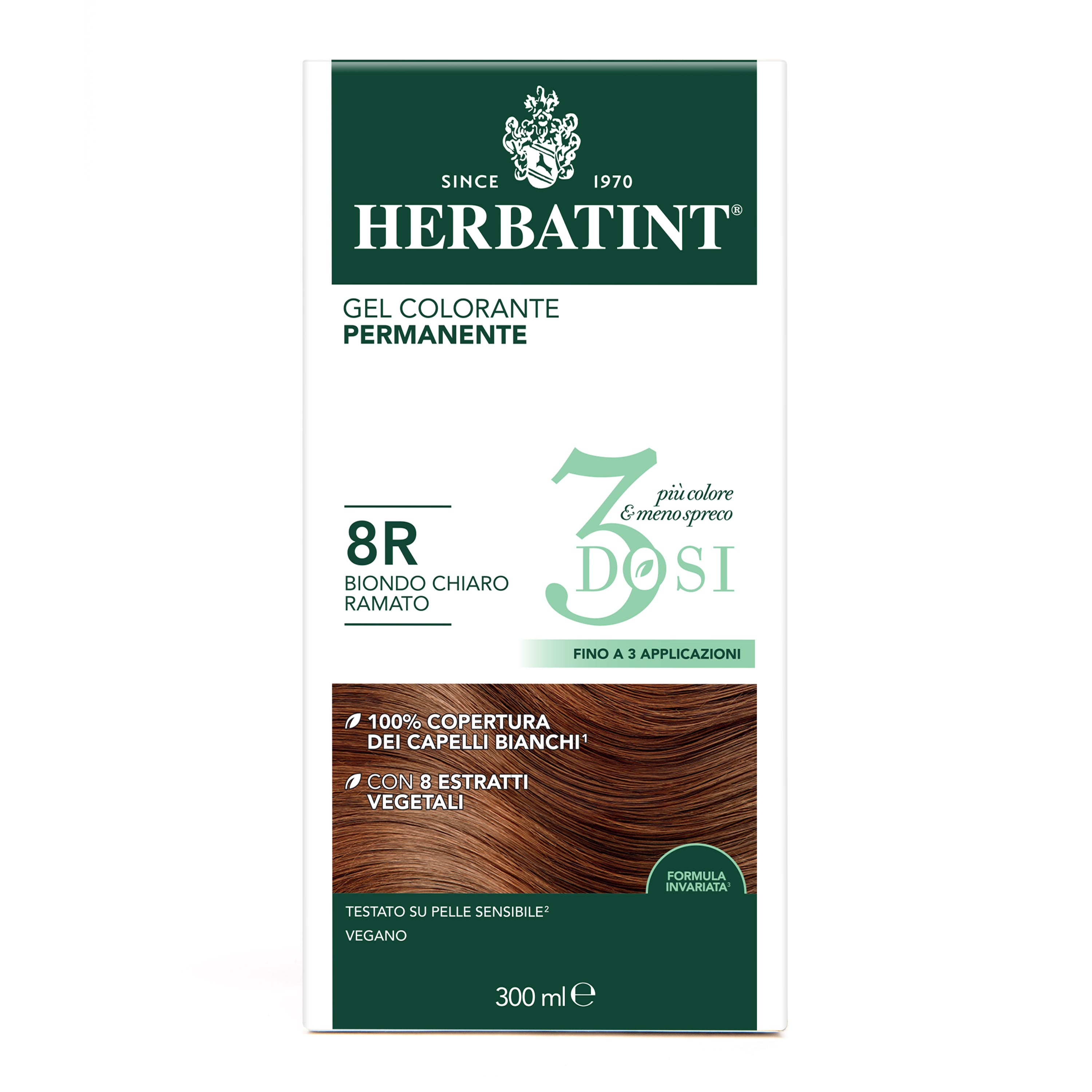 Herbatint 8R Biondo Chiaro Ramato colorazione capelli permanente senza ammoniaca