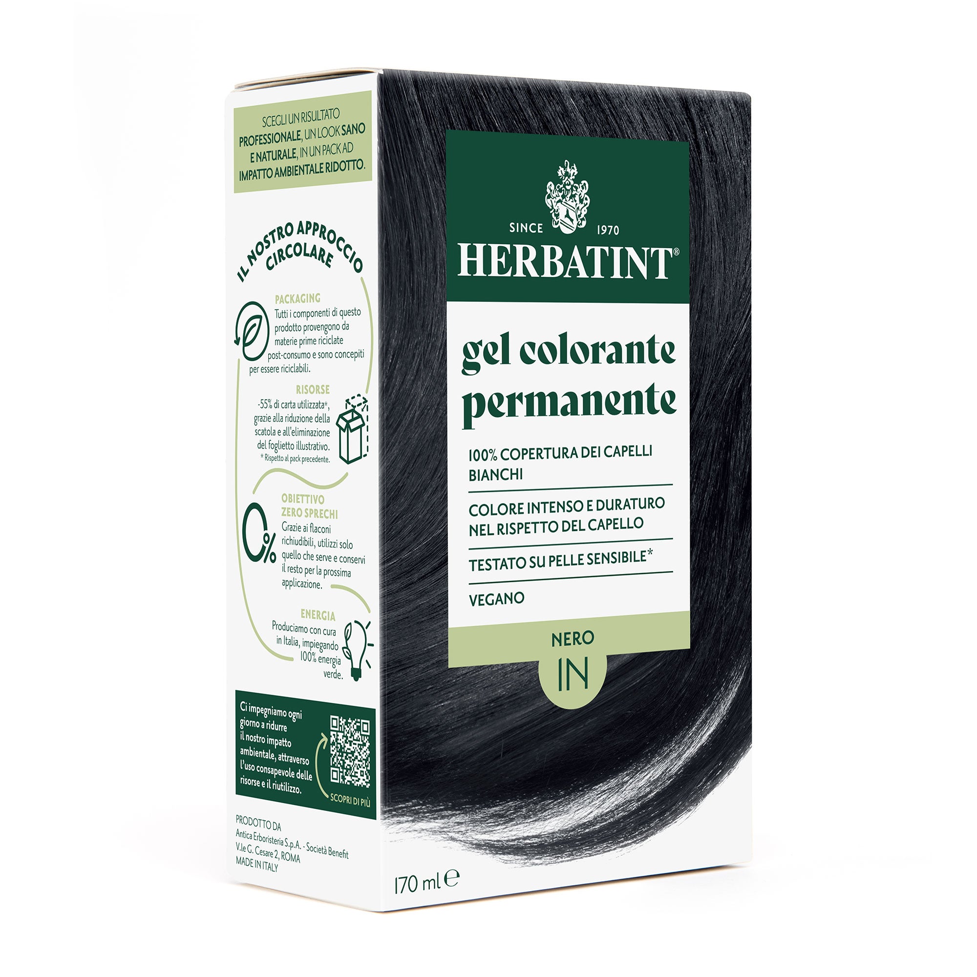 Gel Colorante Permanente 1N Nero, 170 ml