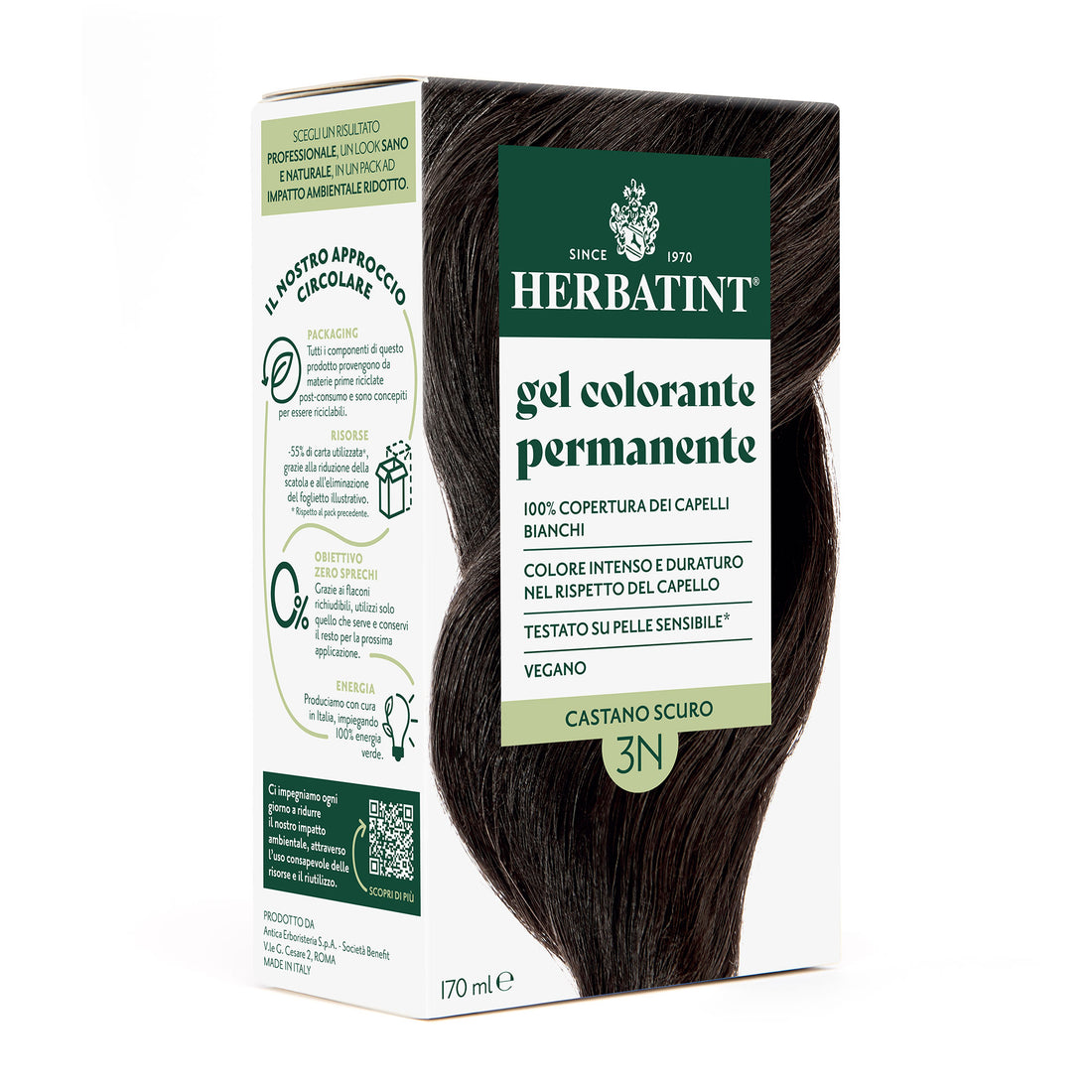 Permanent haircolour gel 3N Dark Brown, 170 ml