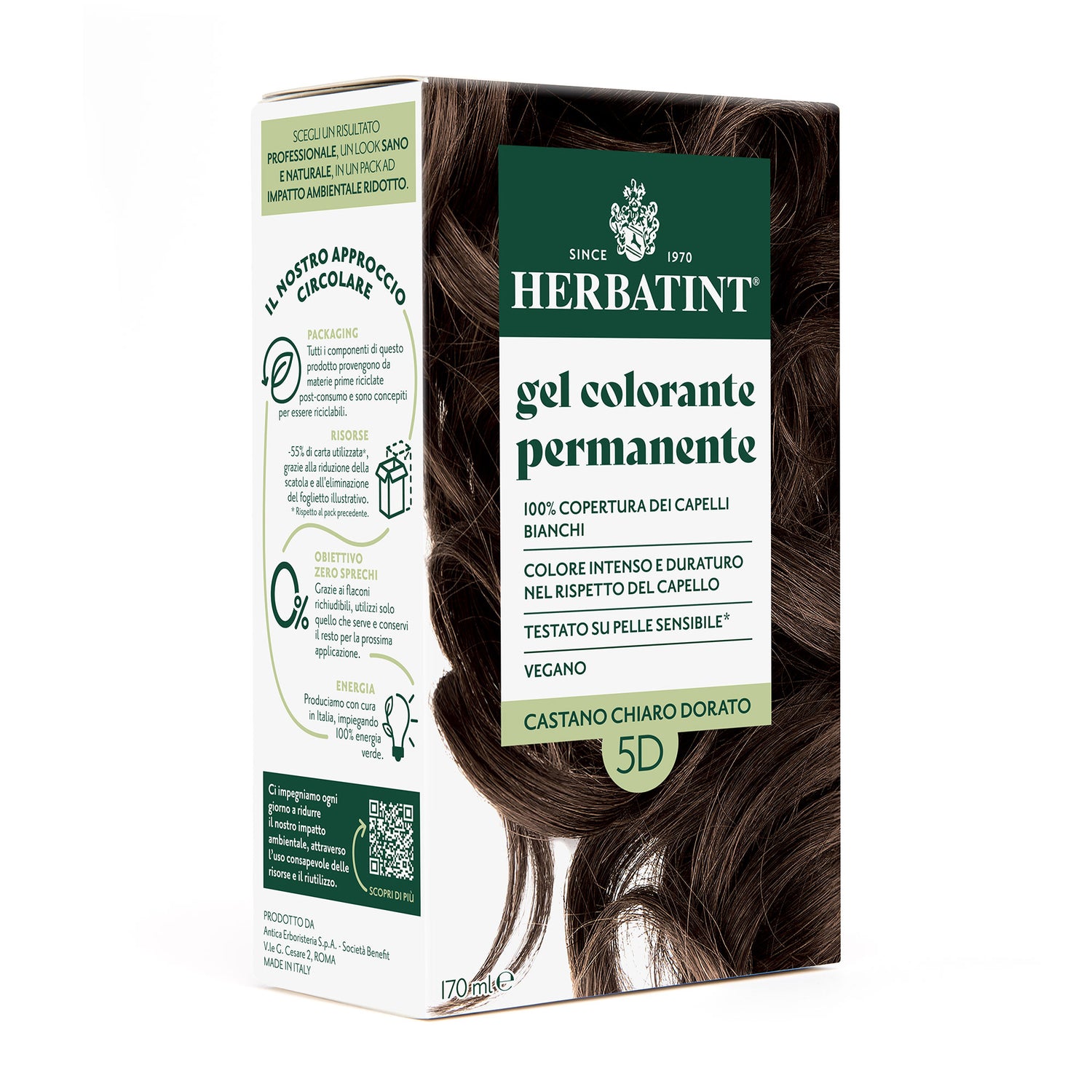 Gel Colorante Permanente 5D Castano Chiaro Dorato, 170 ml