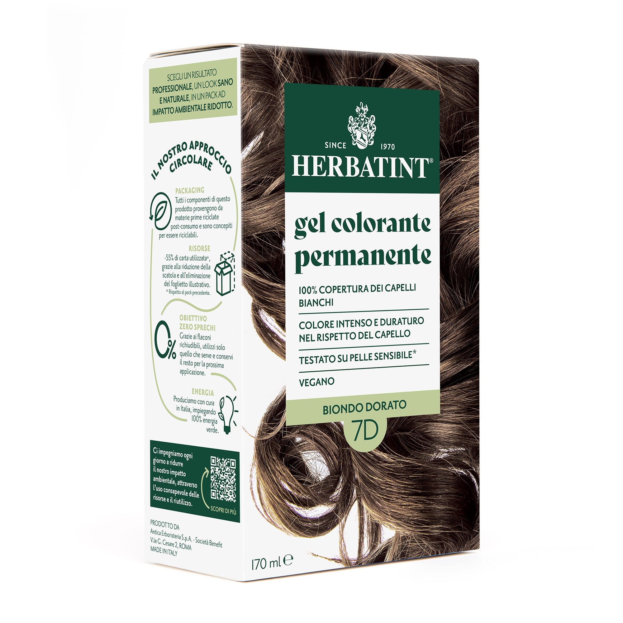 Gel Colorante Permanente 7D Biondo Dorato, 170 ml