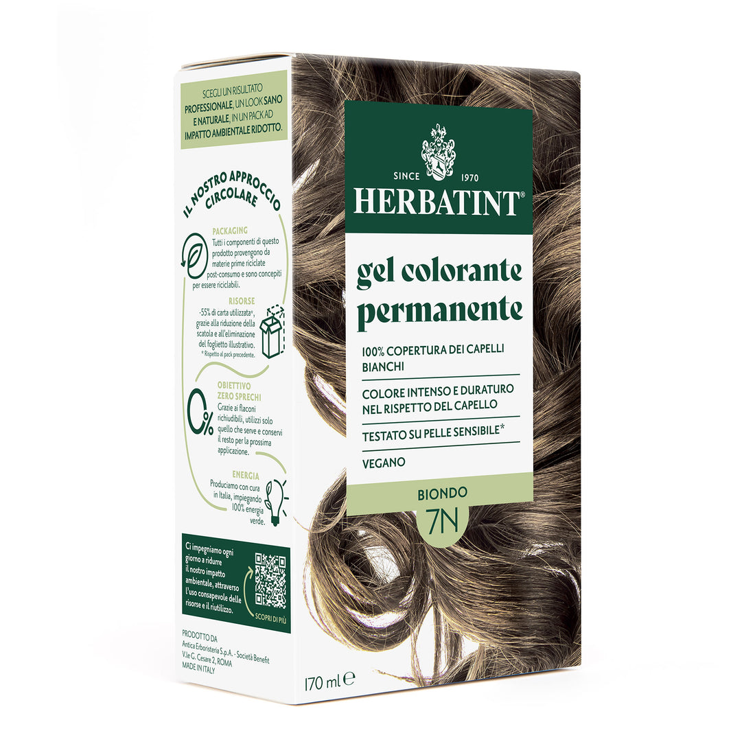 Permanent haircolour gel 7N Blonde, 170 ml