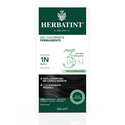 Permanent haircolour gel 3Dosi 2N Brown, 300 ml