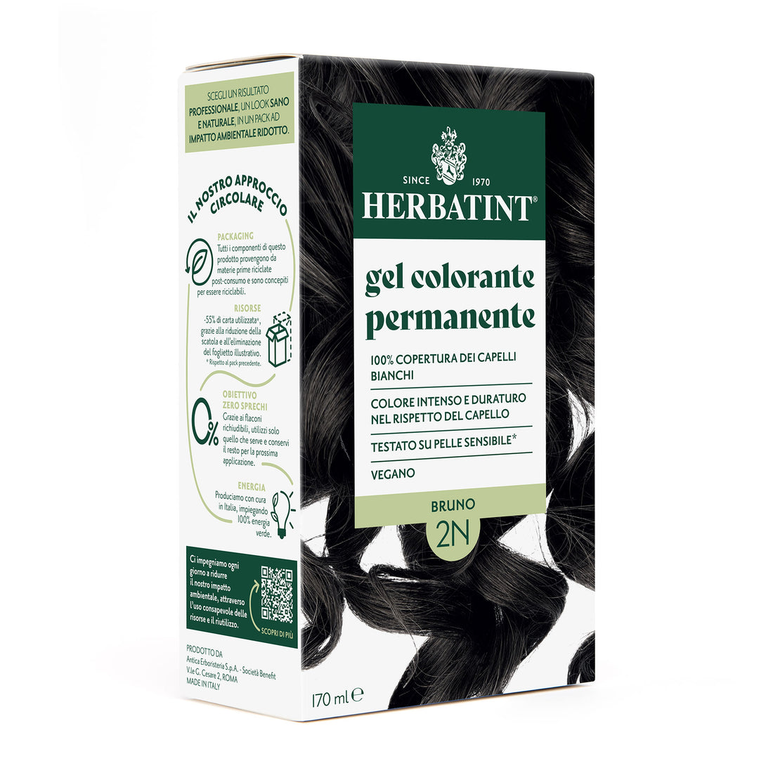 Gel colorante permanente senza ammoniaca Herbatint 2N Bruno