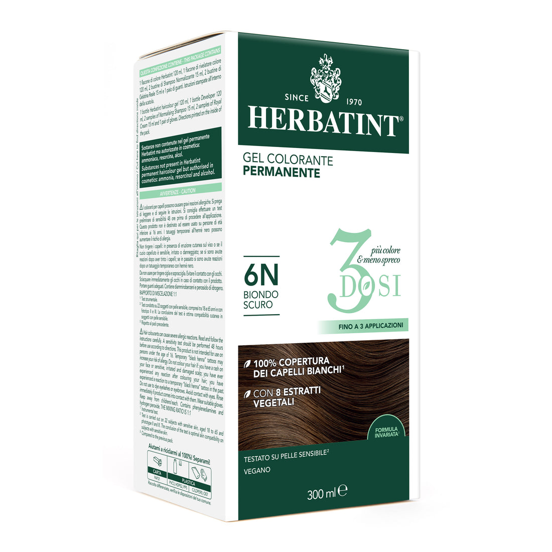 Herbatint 6N Biondo Scuro Gel Colorante Permanente senza ammoniaca