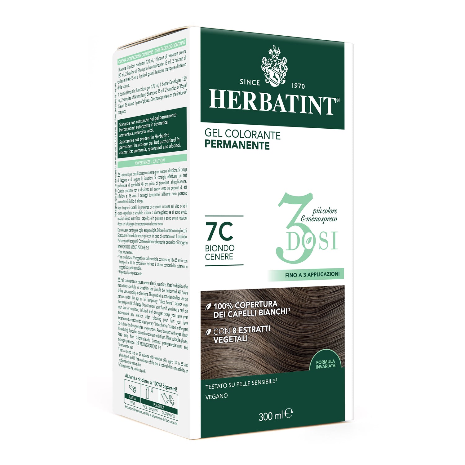 Herbatint 7C Biondo Cenere Gel Colorante Permanente senza ammoniaca
