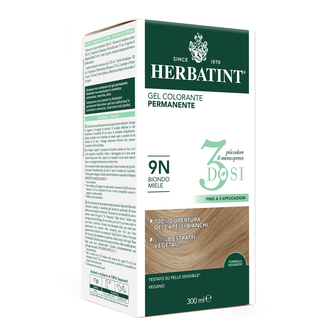 Herbatint 9N Biondo Miele Gel Colorante Permanente senza ammoniaca