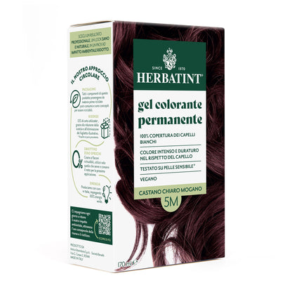 Gel colorante permanente senza ammoniaca Herbatint 5M Castano Chiaro Mogano
