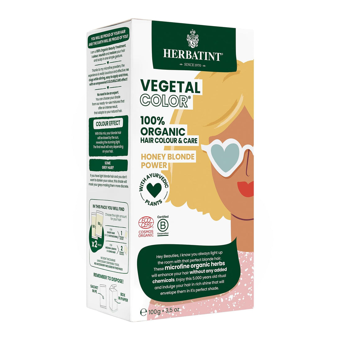 Herbatint Vegetal Color Honey Blonde Power, box
