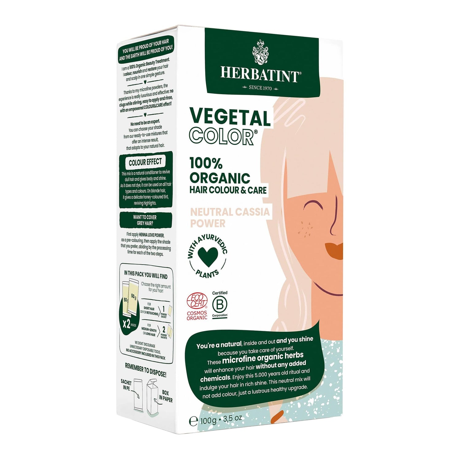 Herbatint Vegetal Color Neutral Cassia Power, box