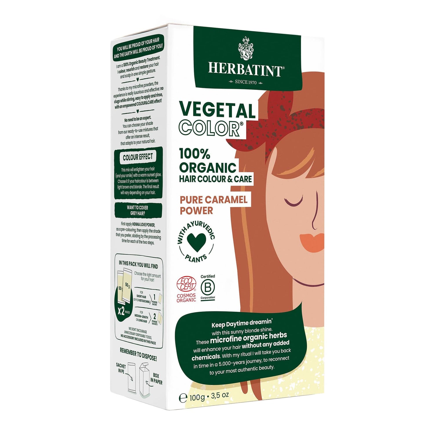 Herbatint Vegetal Color Pure Caramel Power, box