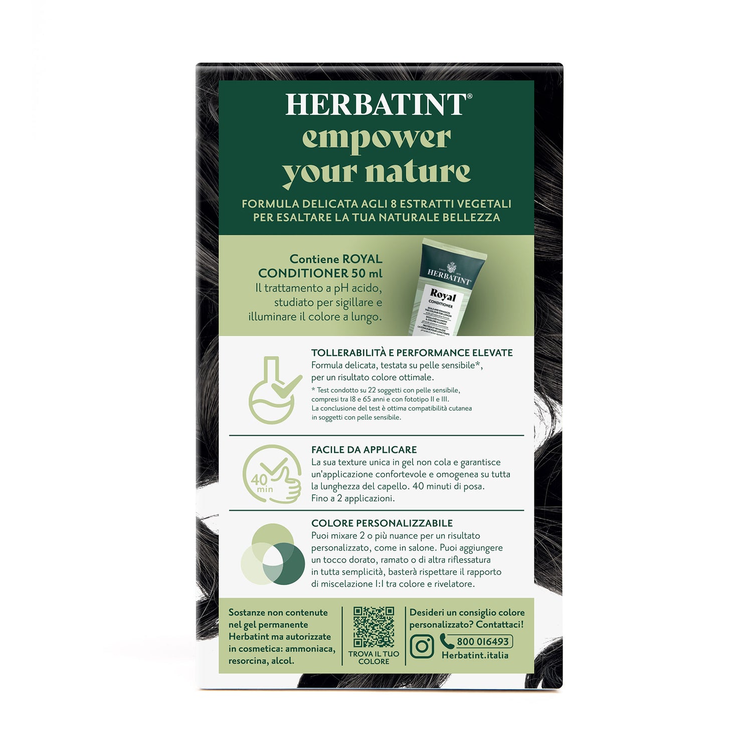 Vista della parte superiore del box della tinta per capelli 2N Bruno