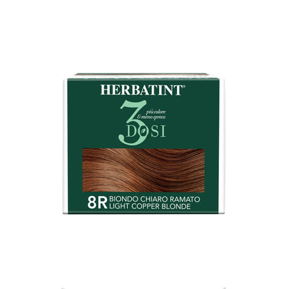 Vista della parte superiore del box della tinta per capelli 8R Biondo Chiaro Ramato 3Dosi 300 ml