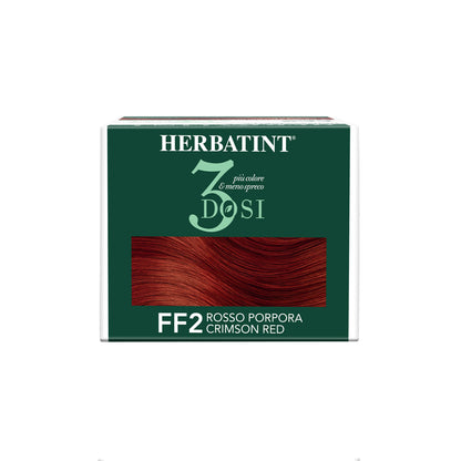 Vista della parte superiore del box della tinta per capelli FF2 Rosso Porpora 3Dosi 300 ml