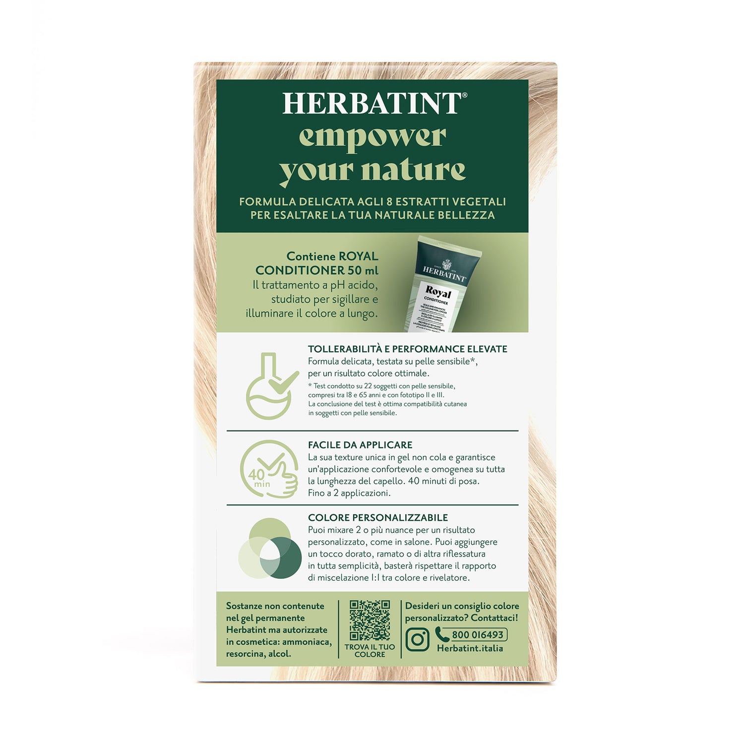 Dettaglio del packaging della tintura per capelli permanente 10N Biondo Platino