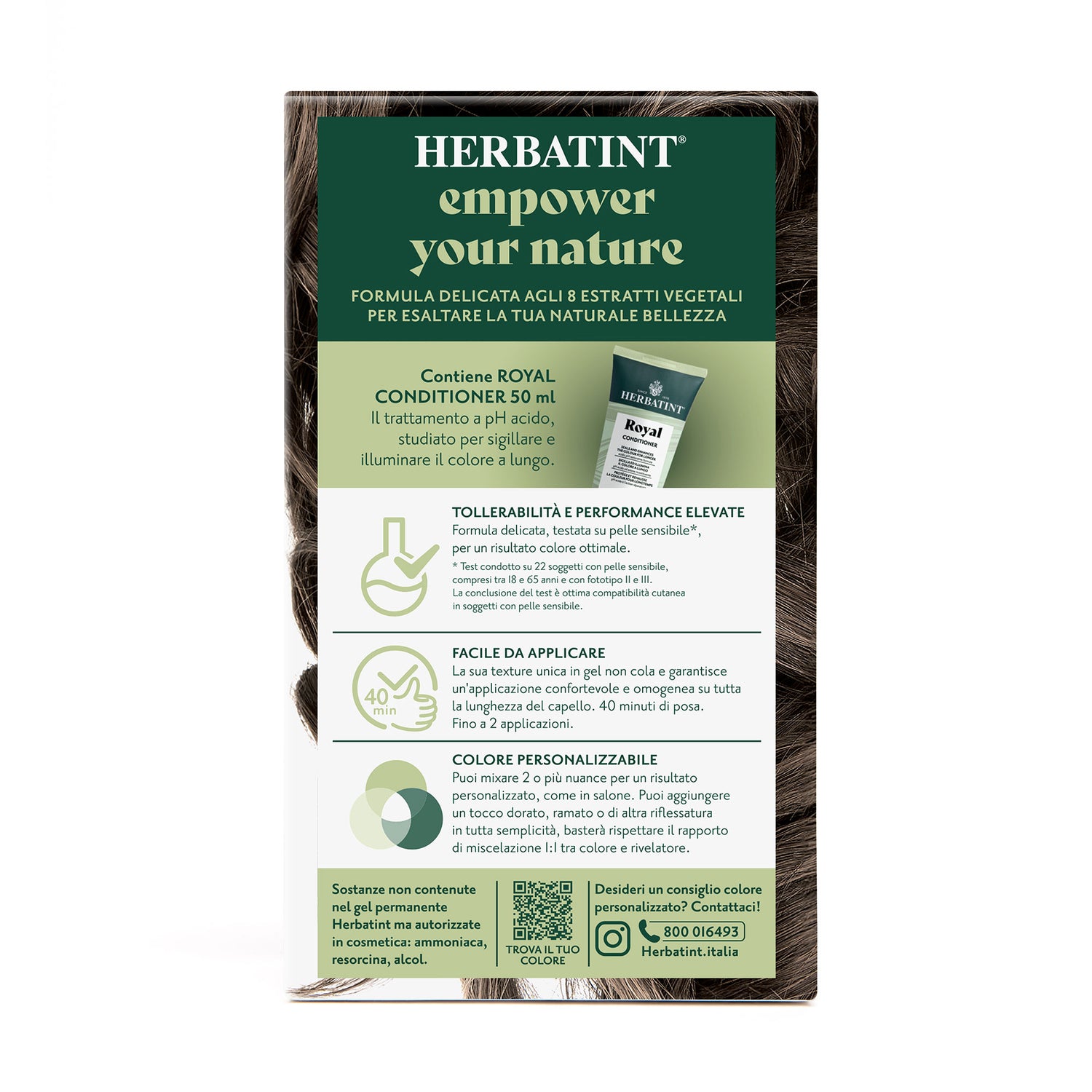 Dettaglio del packaging della tintura per capelli permanente 5N Castano Chiaro