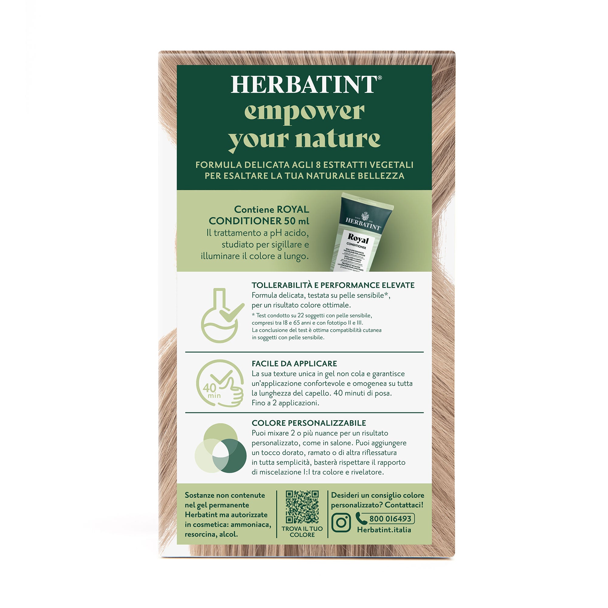 Dettaglio del packaging della tintura per capelli permanente 8N Biondo Chiaro